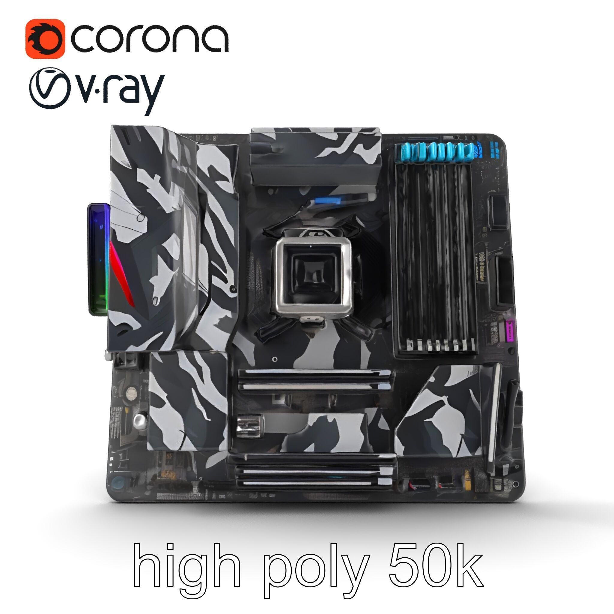 Mainstream ATX Digital Camouflage RGB model pack Low-poly 3D model_21