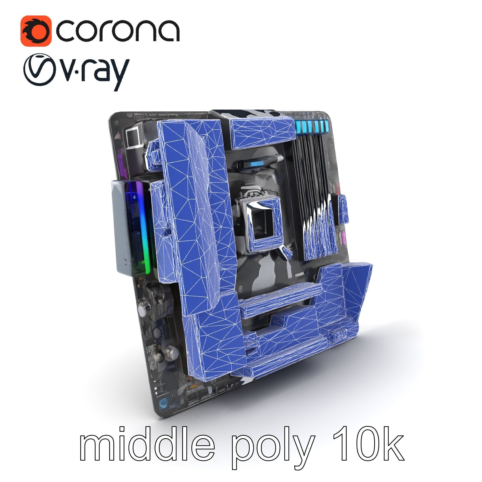 Mainstream ATX Digital Camouflage RGB model pack Low-poly 3D model_6