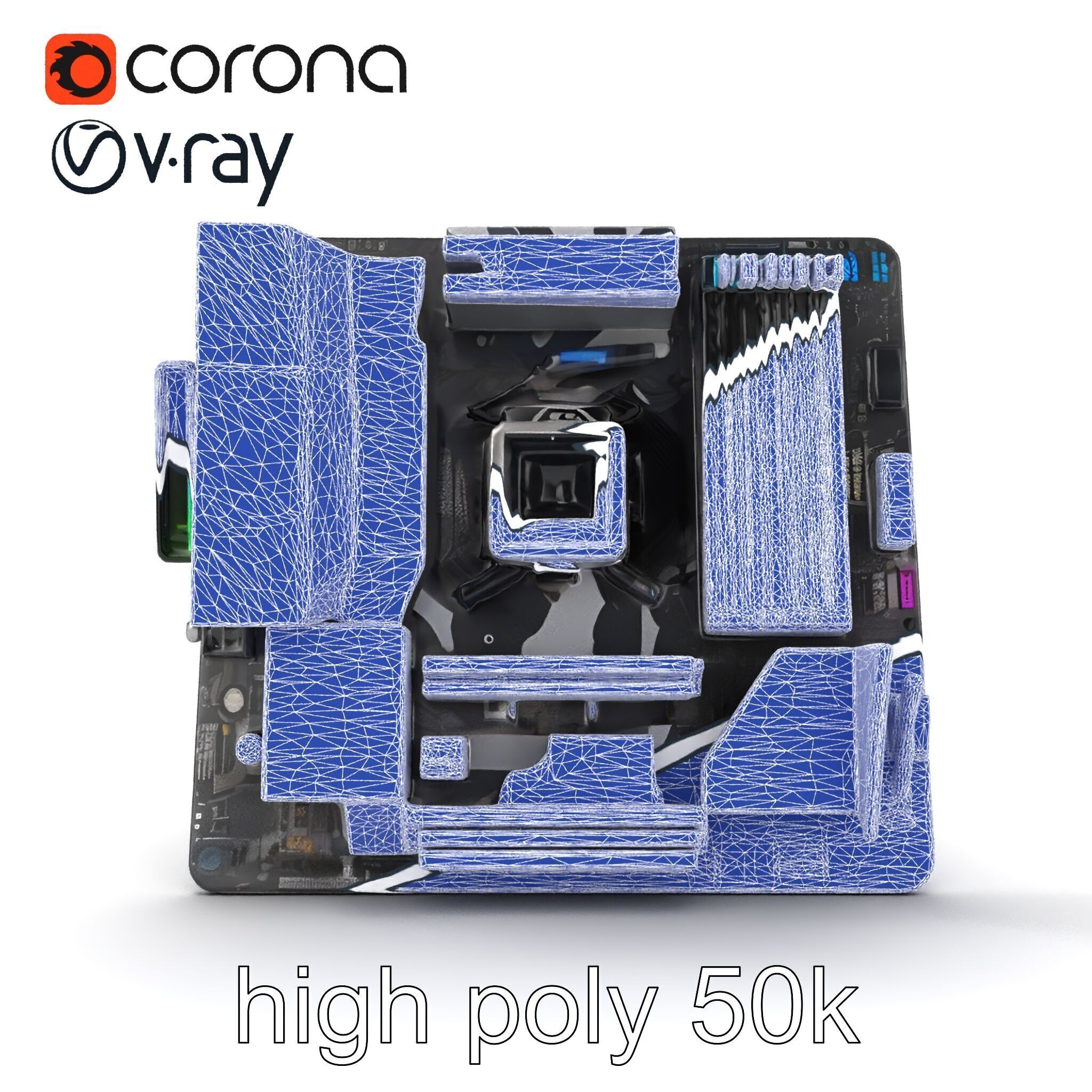 Mainstream ATX Digital Camouflage RGB model pack Low-poly 3D model_31