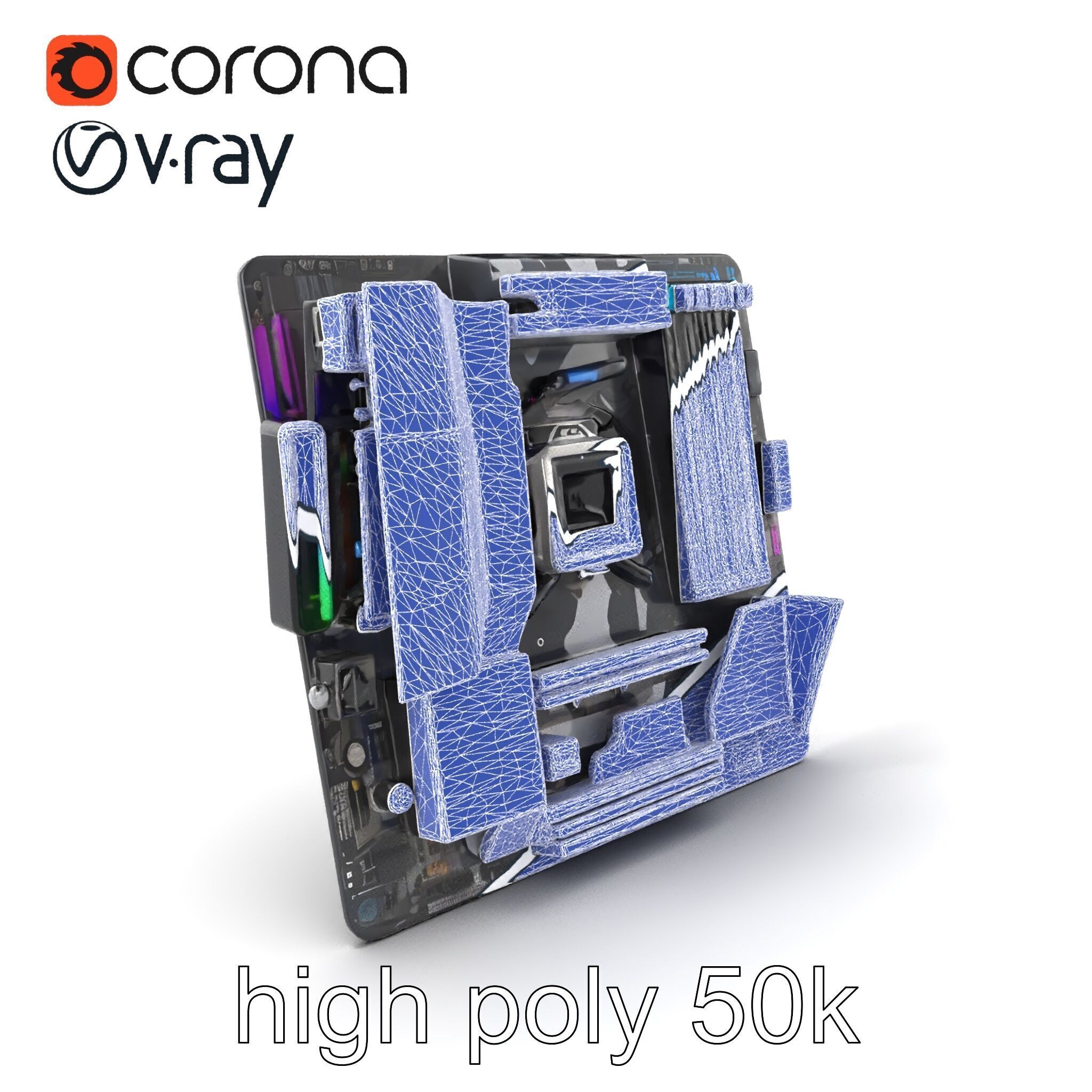 Mainstream ATX Digital Camouflage RGB model pack Low-poly 3D model_10