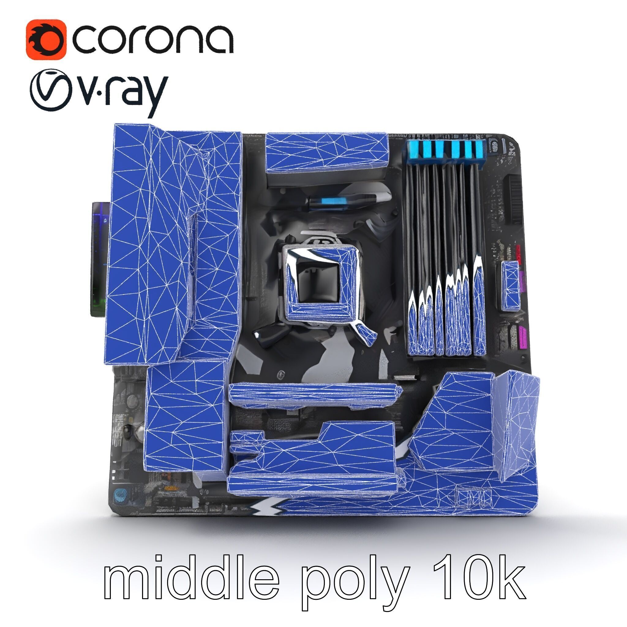 Mainstream ATX Digital Camouflage RGB model pack Low-poly 3D model_29