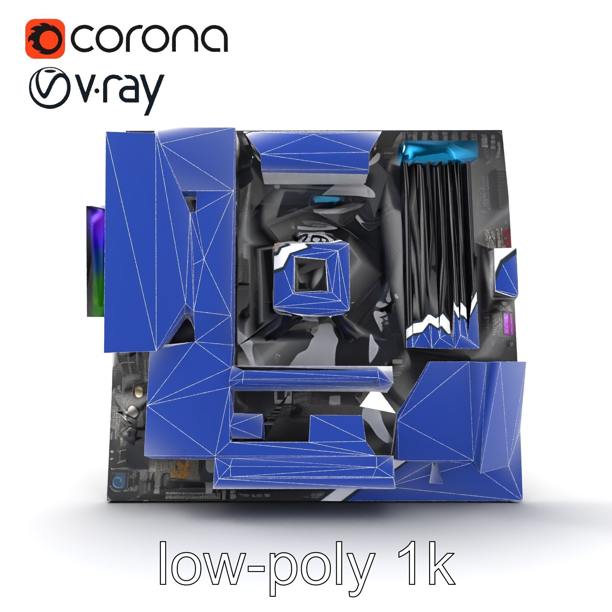 Mainstream ATX Digital Camouflage RGB model pack Low-poly 3D model_32