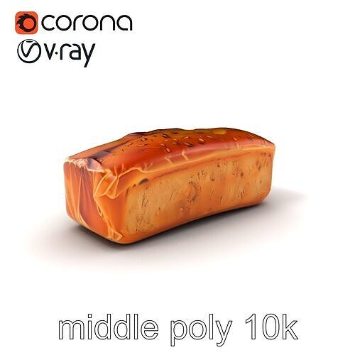 Multi-Grain Bread Loaf model pack Low-poly 3D model