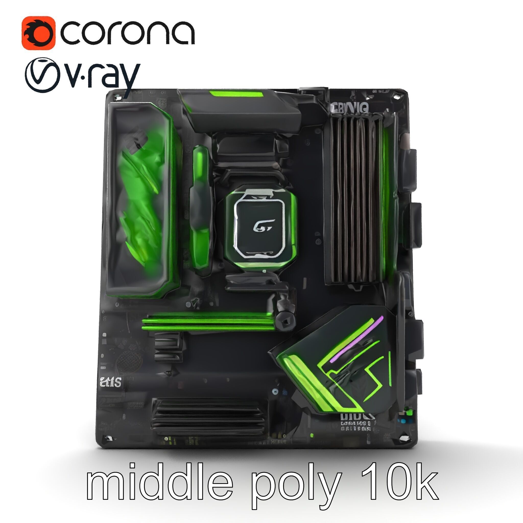 E-sports Optimized Gaming Motherboard Model Pack Low-poly 3D model_26