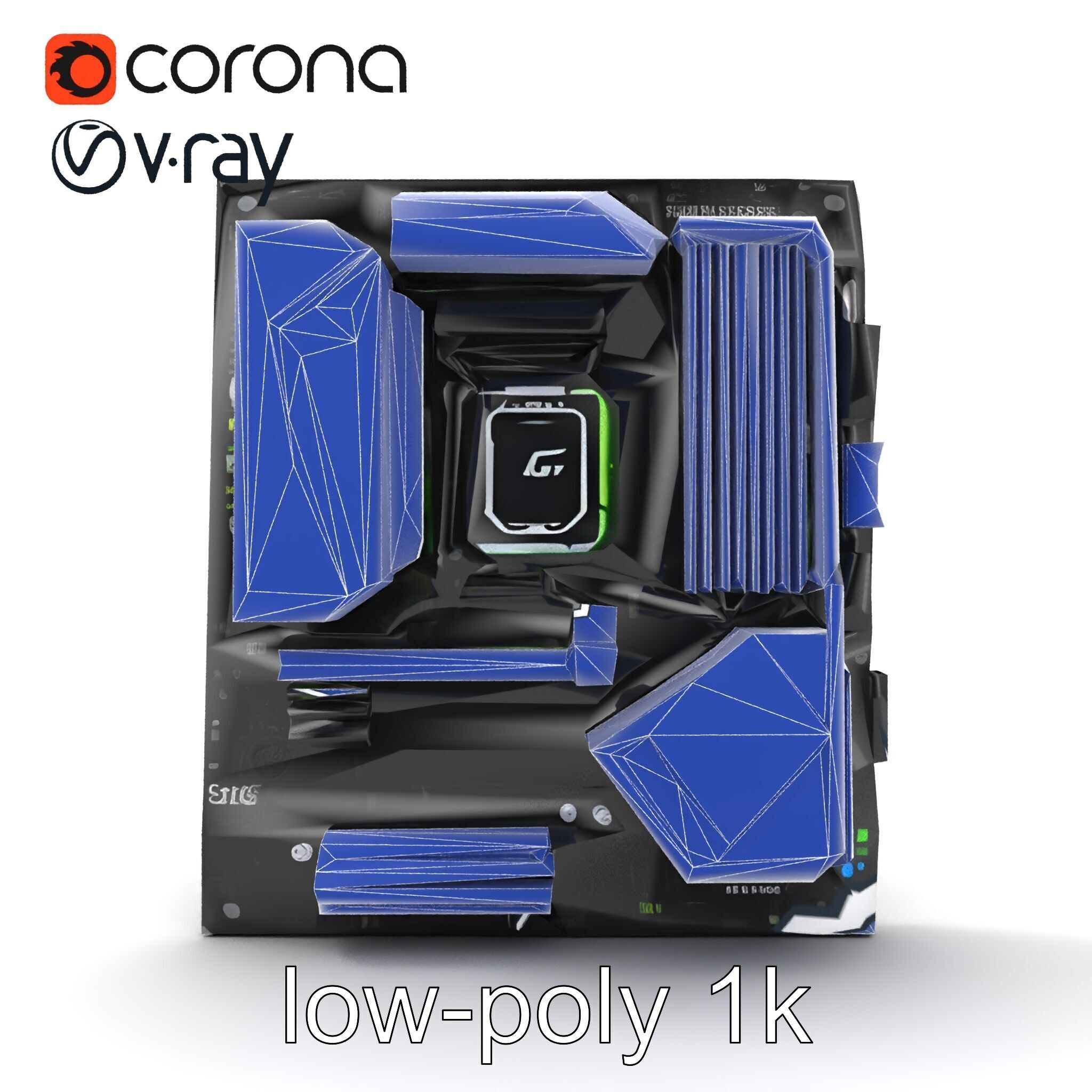 E-sports Optimized Gaming Motherboard Model Pack Low-poly 3D model_24