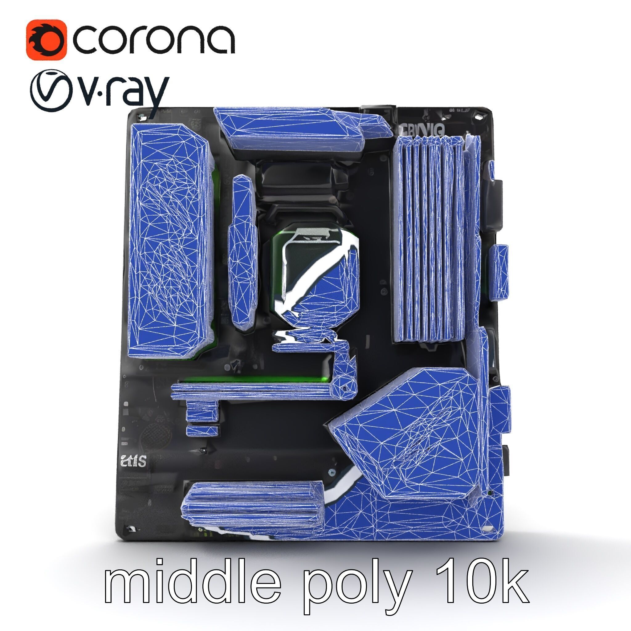 E-sports Optimized Gaming Motherboard Model Pack Low-poly 3D model_30