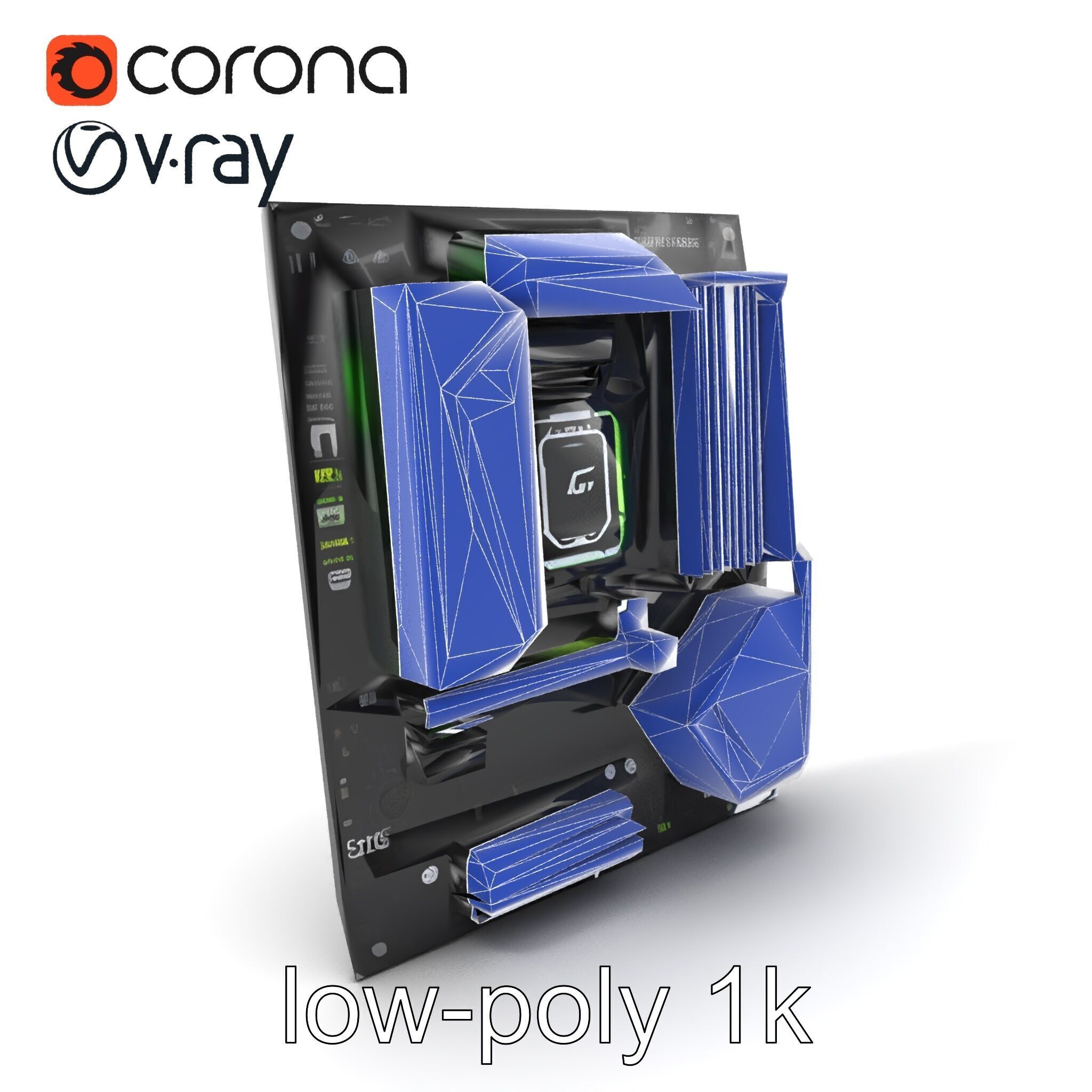 E-sports Optimized Gaming Motherboard Model Pack Low-poly 3D model_7