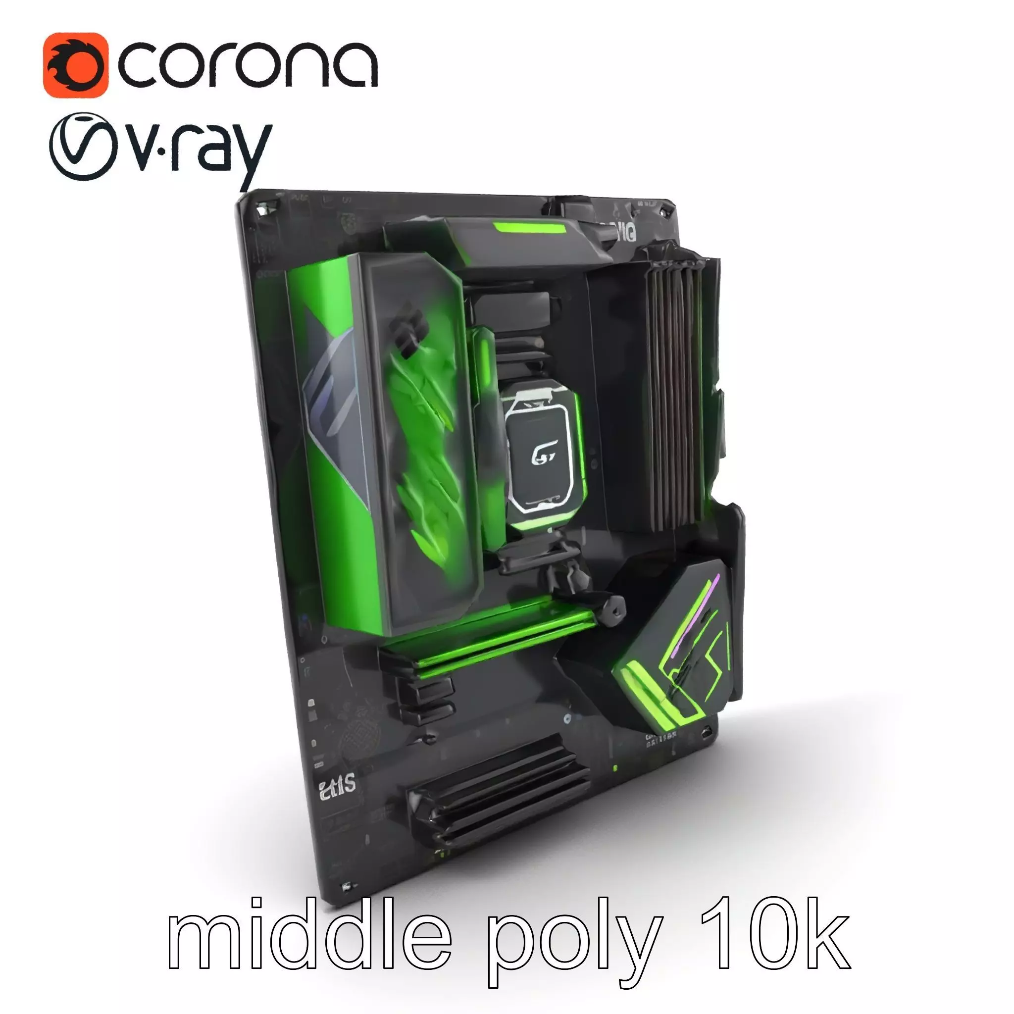 E-sports Optimized Gaming Motherboard Model Pack Low-poly 3D model_0