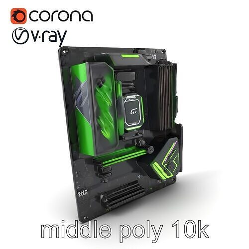 E-sports Optimized Gaming Motherboard Model Pack Low-poly 3D model