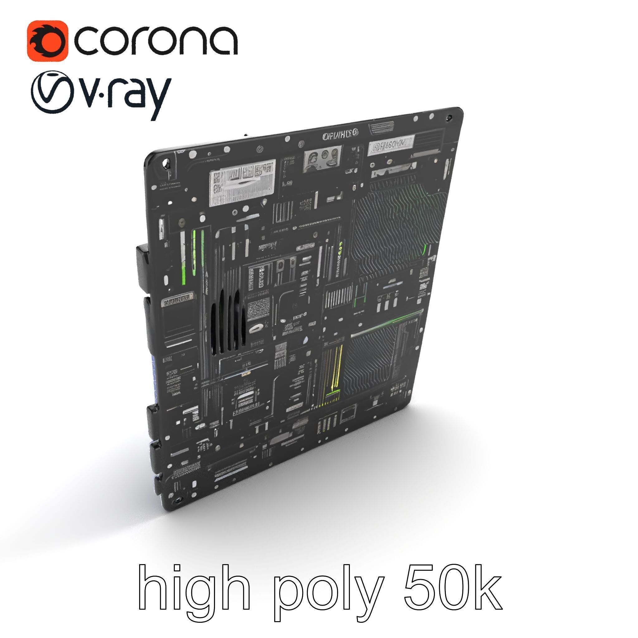 E-sports Optimized Gaming Motherboard Model Pack Low-poly 3D model_14