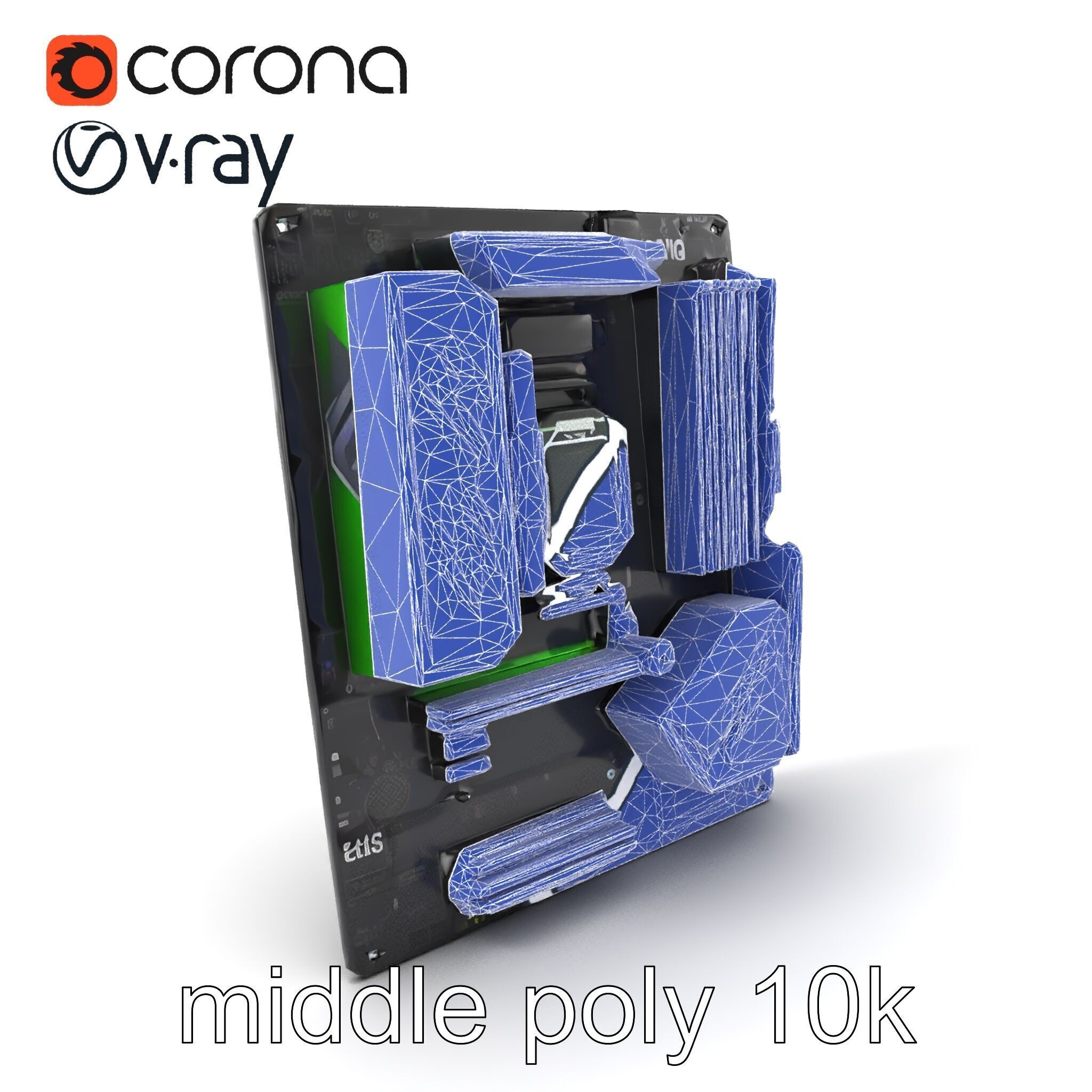 E-sports Optimized Gaming Motherboard Model Pack Low-poly 3D model_6