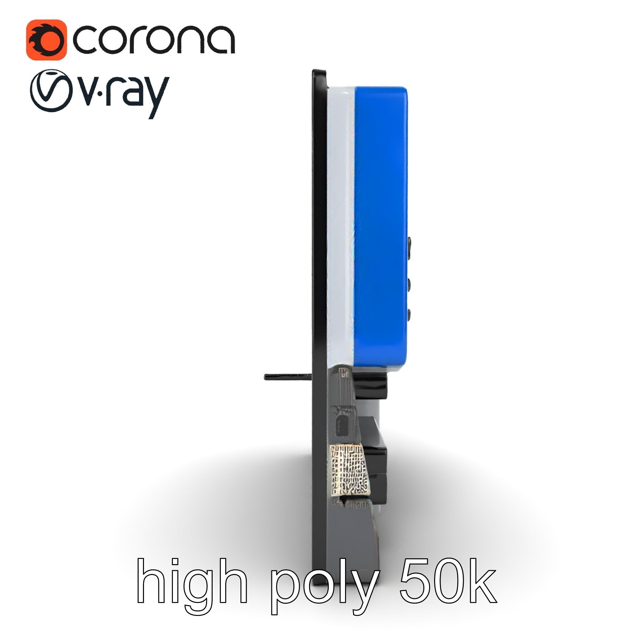 Futuristic Modular Motherboard with VRM Components Model Pack Low-poly 3D model_16