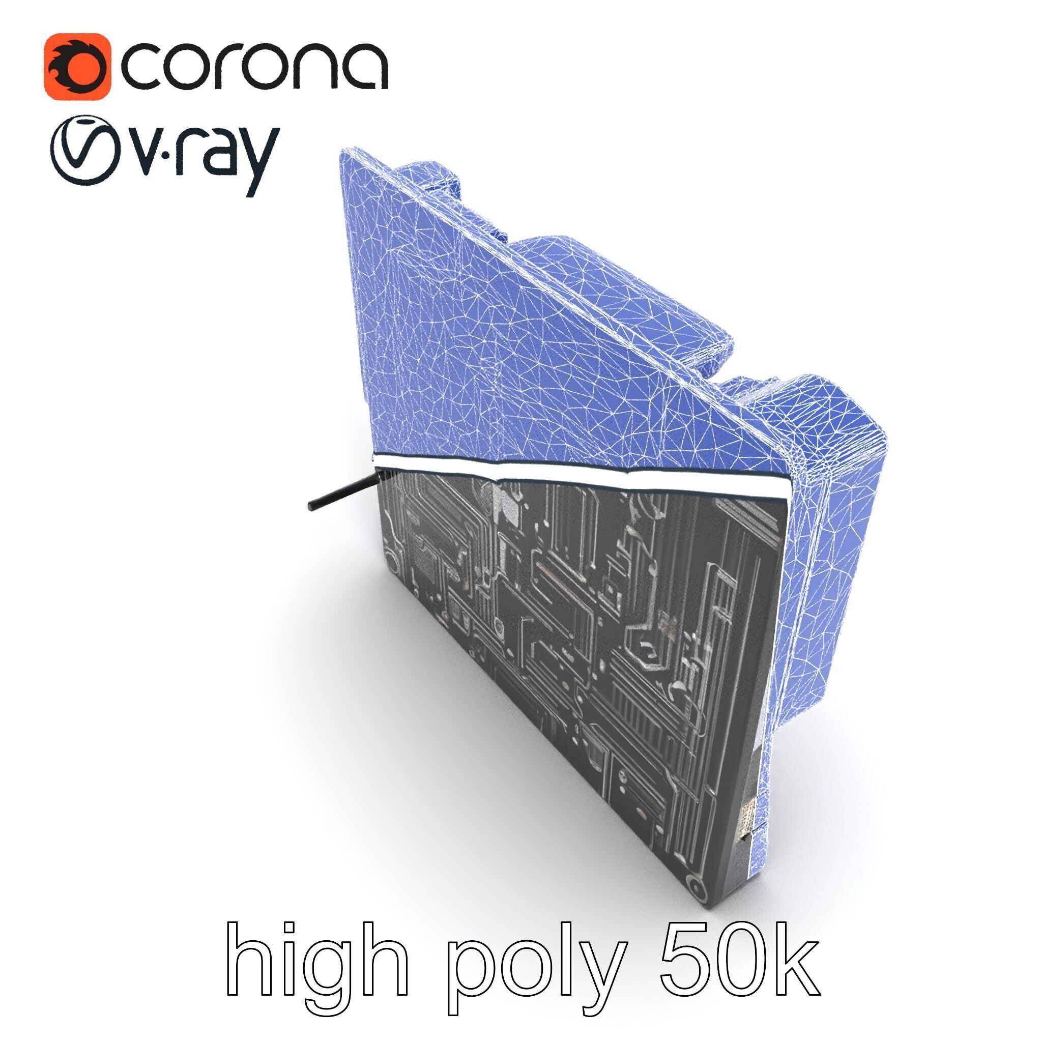 Futuristic Modular Motherboard with VRM Components Model Pack Low-poly 3D model_25