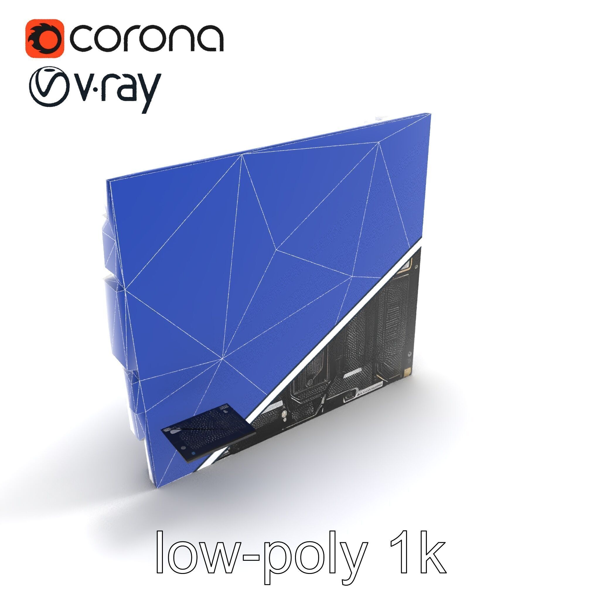 Futuristic Modular Motherboard with VRM Components Model Pack Low-poly 3D model_10