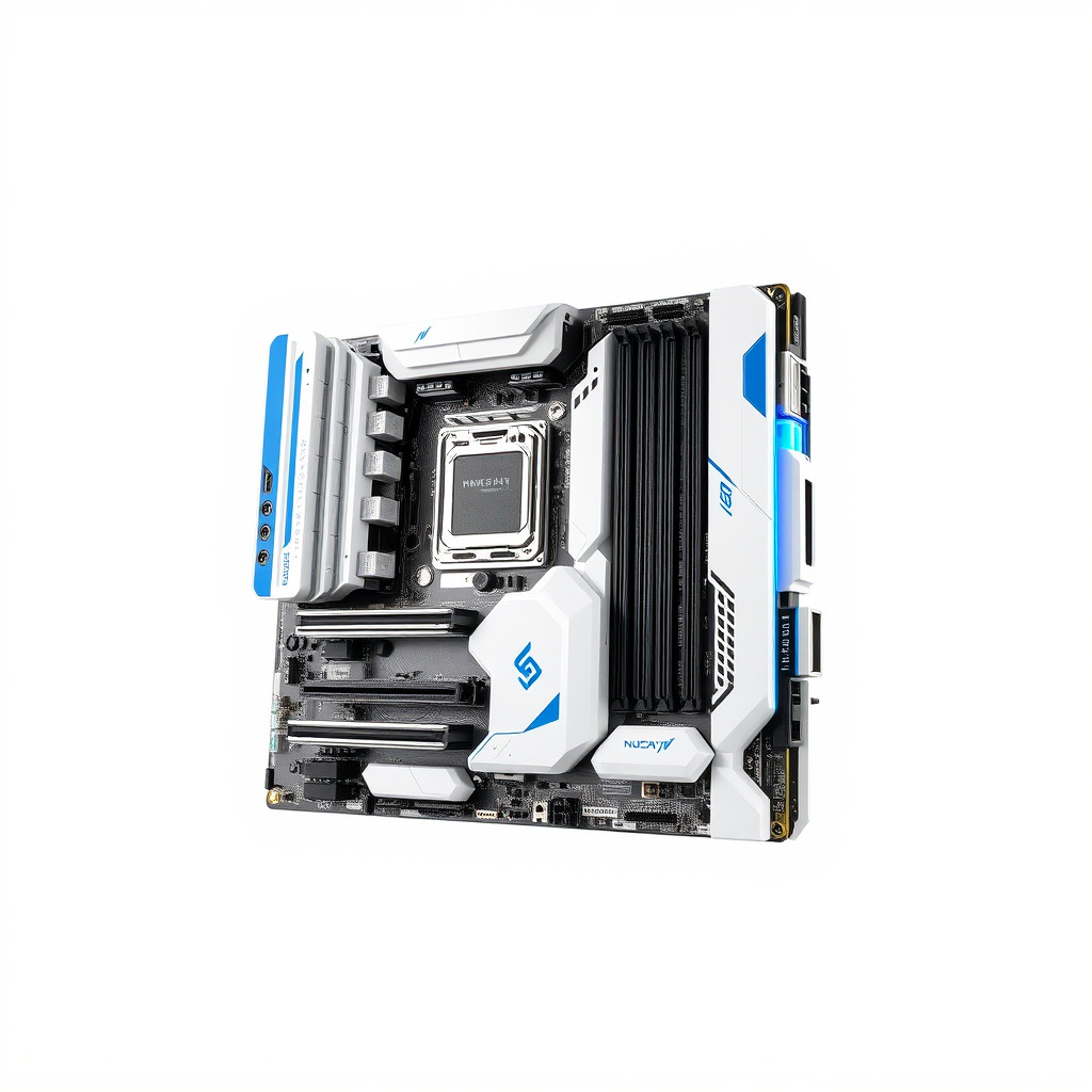 Futuristic Modular Motherboard with VRM Components Model Pack Low-poly 3D model_3