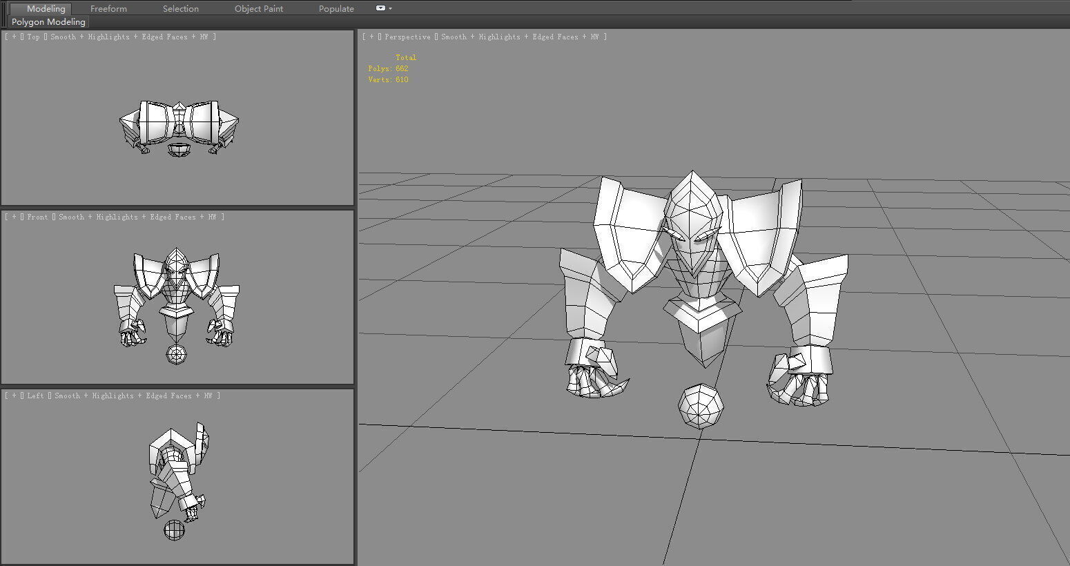 Cartoon Frozen Puppet Monster Low-poly 3D model_6