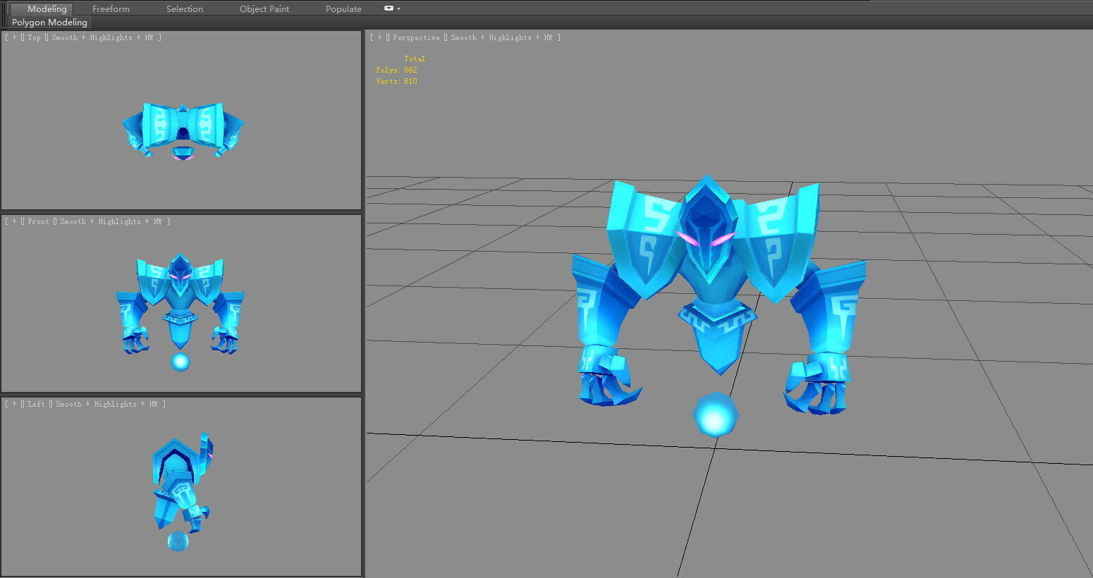 Cartoon Frozen Puppet Monster Low-poly 3D model_4