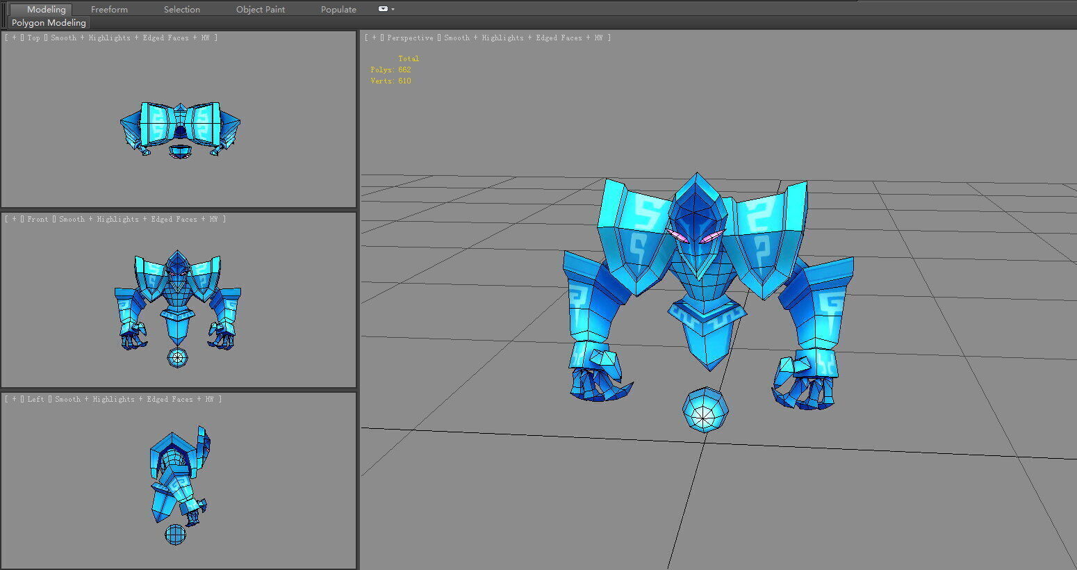 Cartoon Frozen Puppet Monster Low-poly 3D model_5