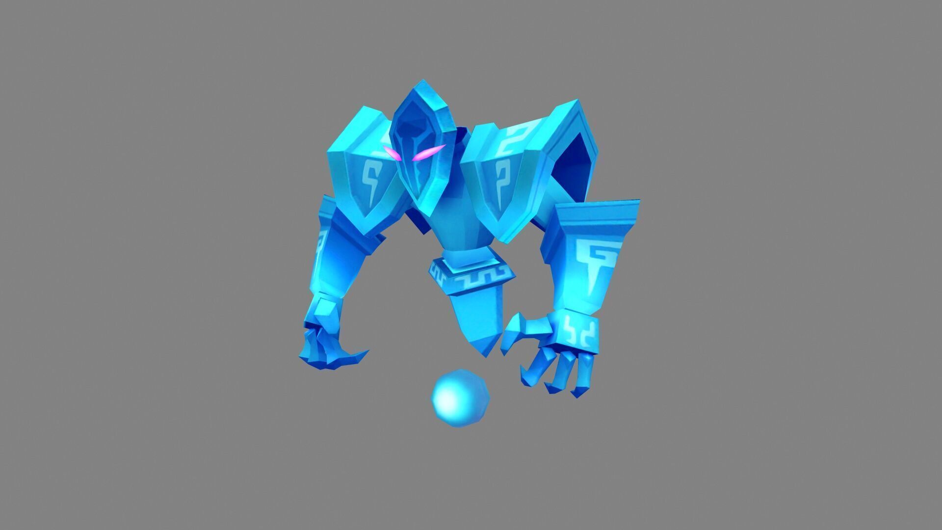 Cartoon Frozen Puppet Monster Low-poly 3D model_1