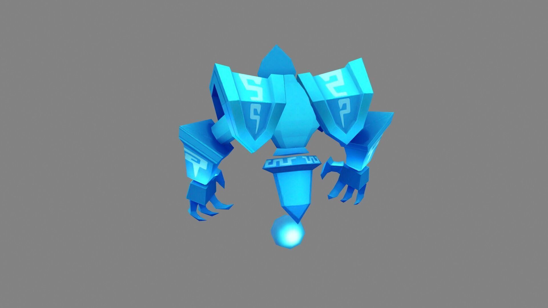 Cartoon Frozen Puppet Monster Low-poly 3D model_3