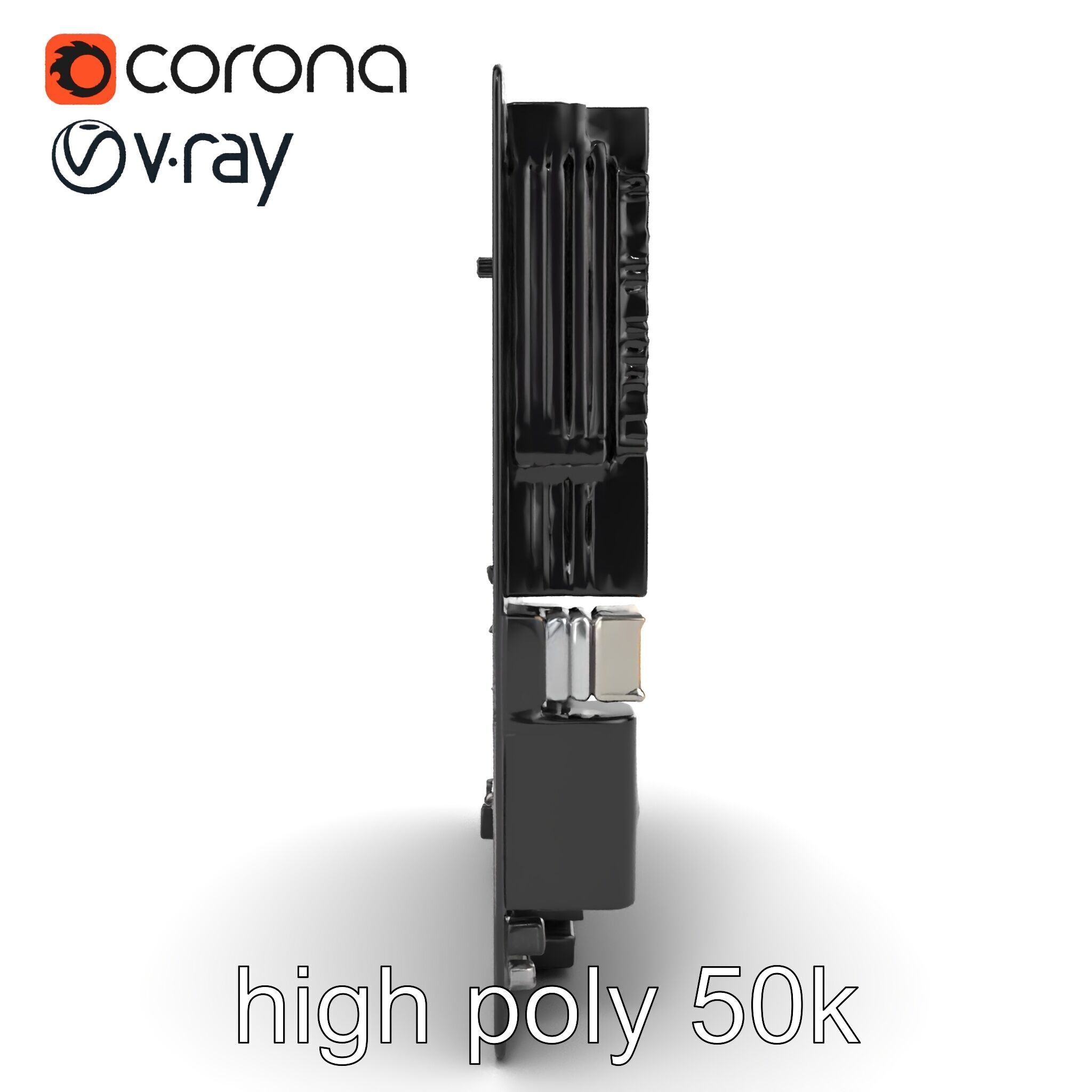 Compact HTPC Motherboard Model Pack with Black Silver Design Low-poly 3D model_27