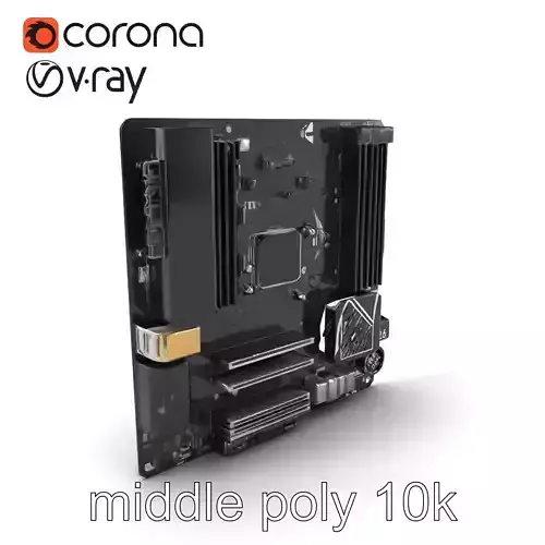 Compact HTPC Motherboard Model Pack with Black Silver Design