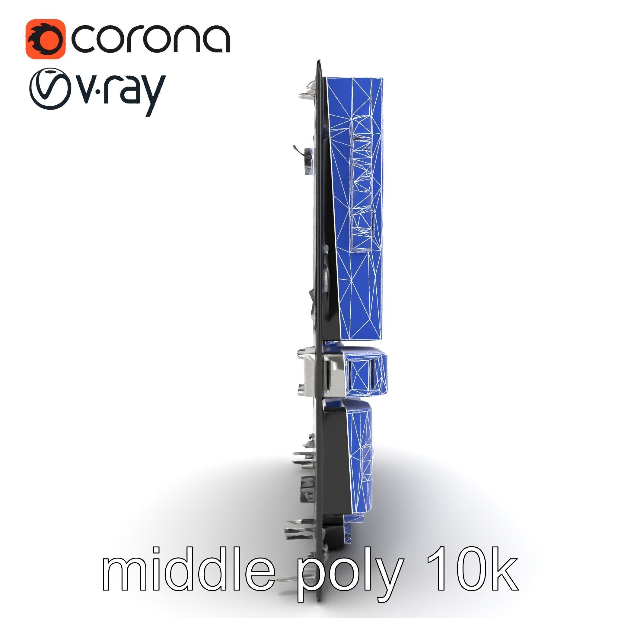 Compact HTPC Motherboard Model Pack with Black Silver Design Low-poly 3D model_26