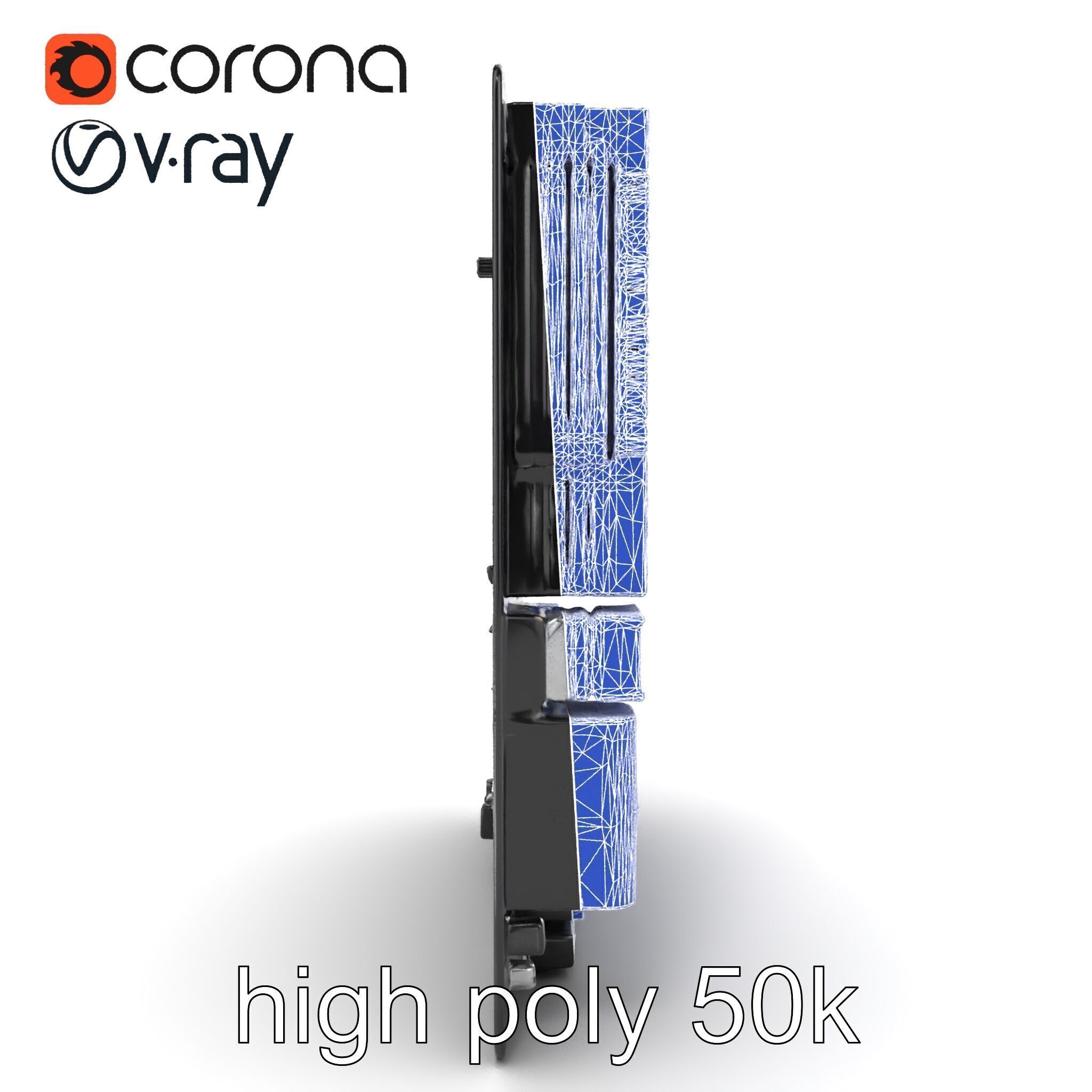 Compact HTPC Motherboard Model Pack with Black Silver Design Low-poly 3D model_28