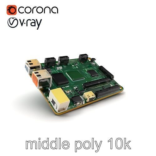 Eco-friendly Minimalistic Motherboard model pack Low-poly 3D model