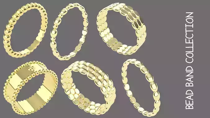 bead band collection - 6 types of rings