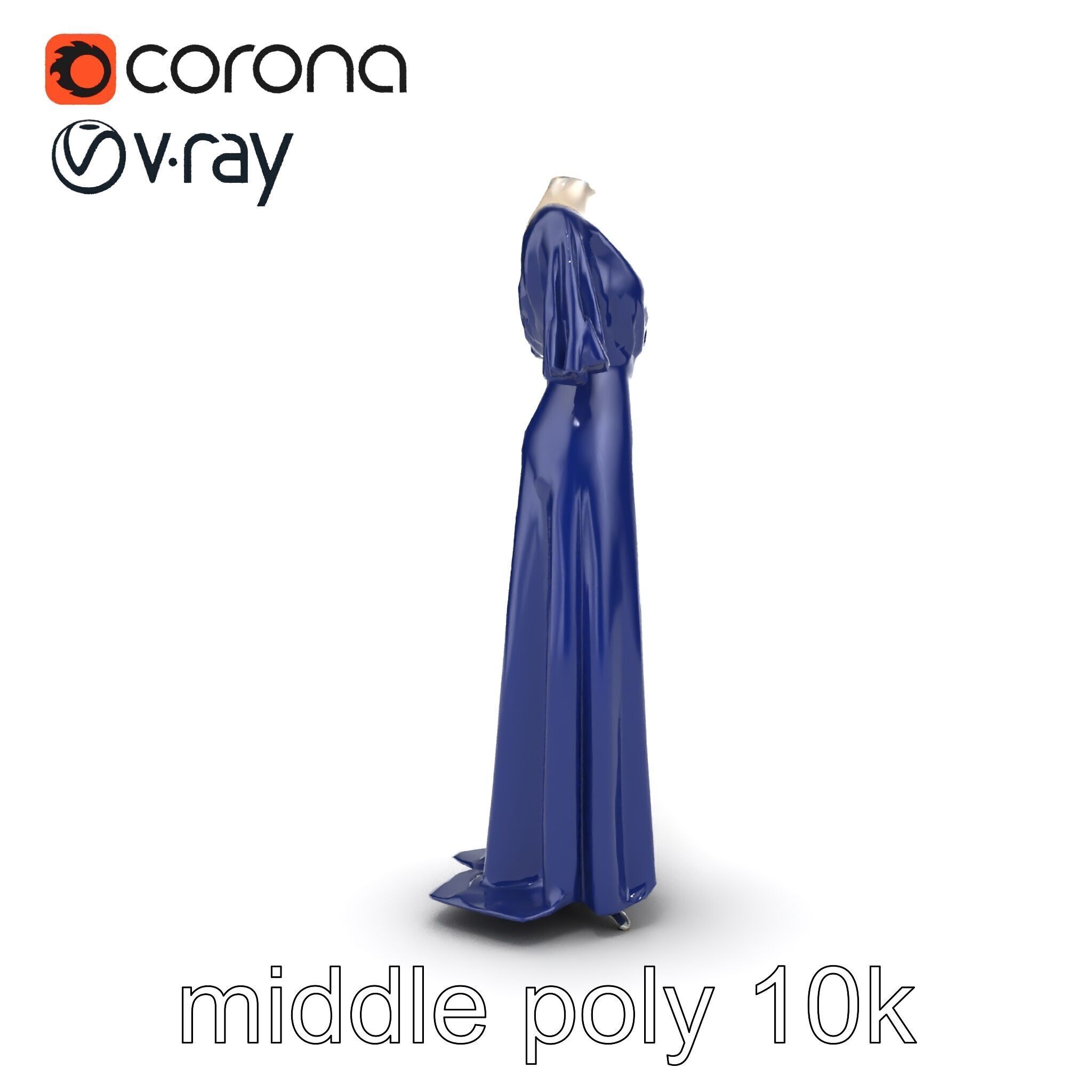 Elegant Evening Gown Mannequin Model Pack Low-poly 3D model_18