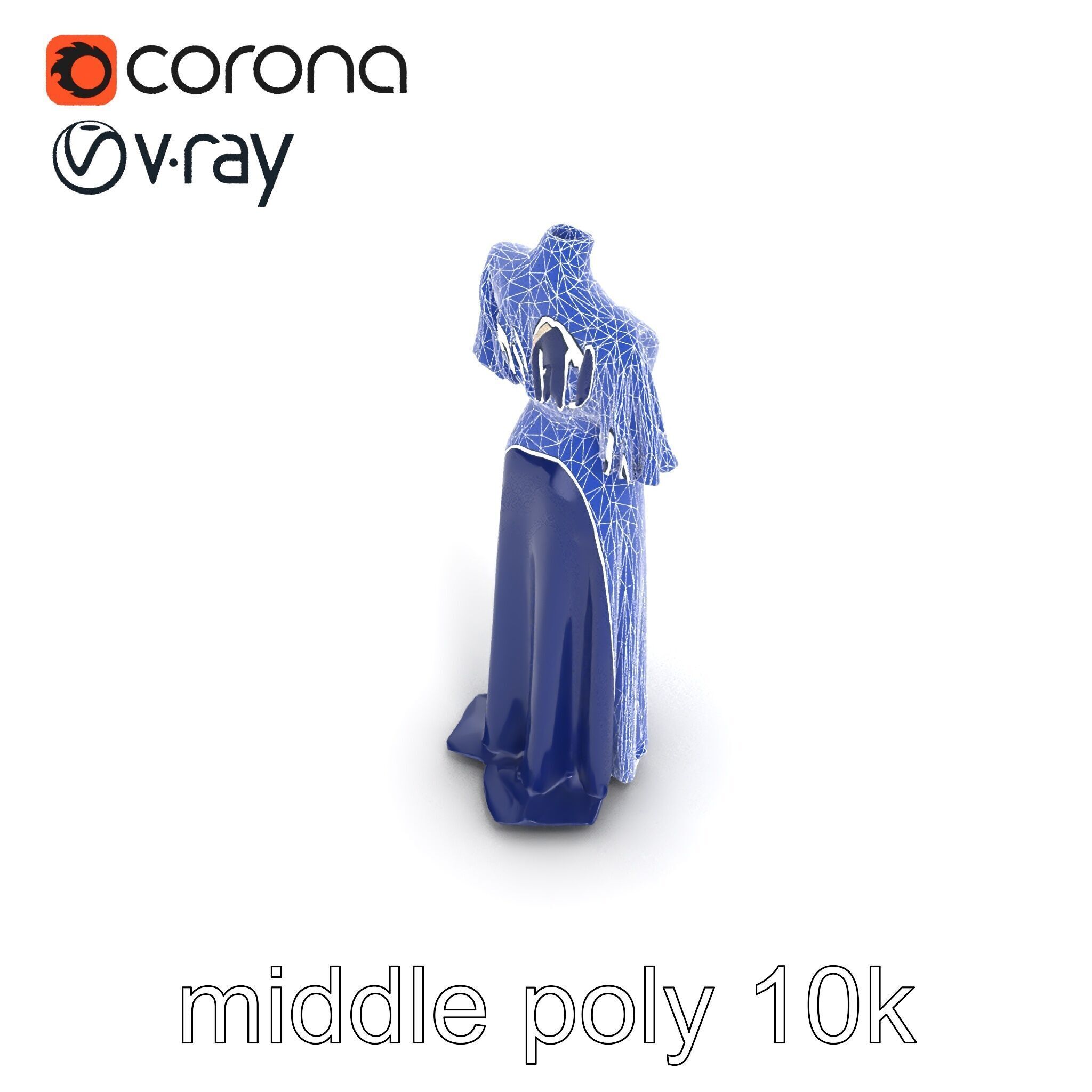 Elegant Evening Gown Mannequin Model Pack Low-poly 3D model_11