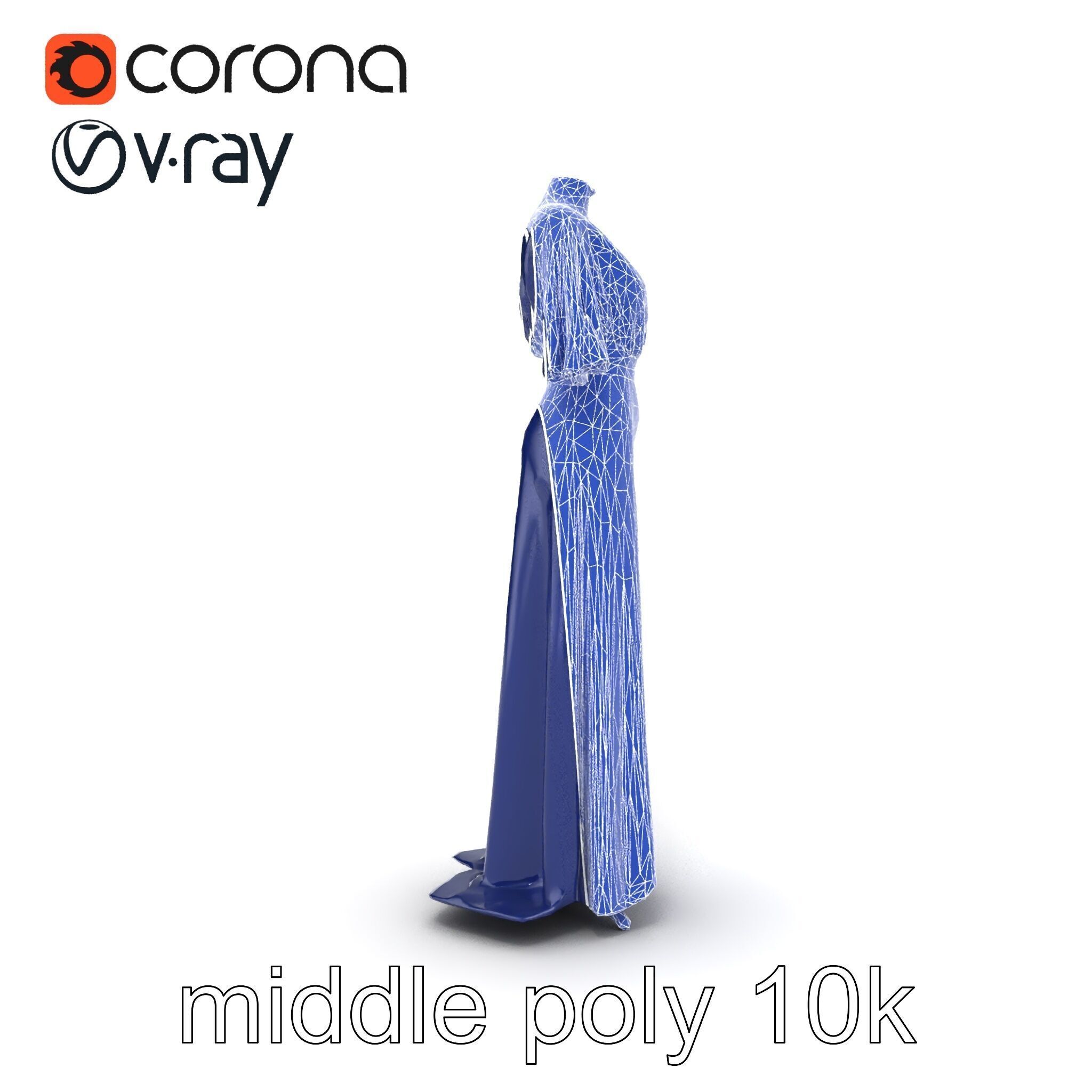 Elegant Evening Gown Mannequin Model Pack Low-poly 3D model_24