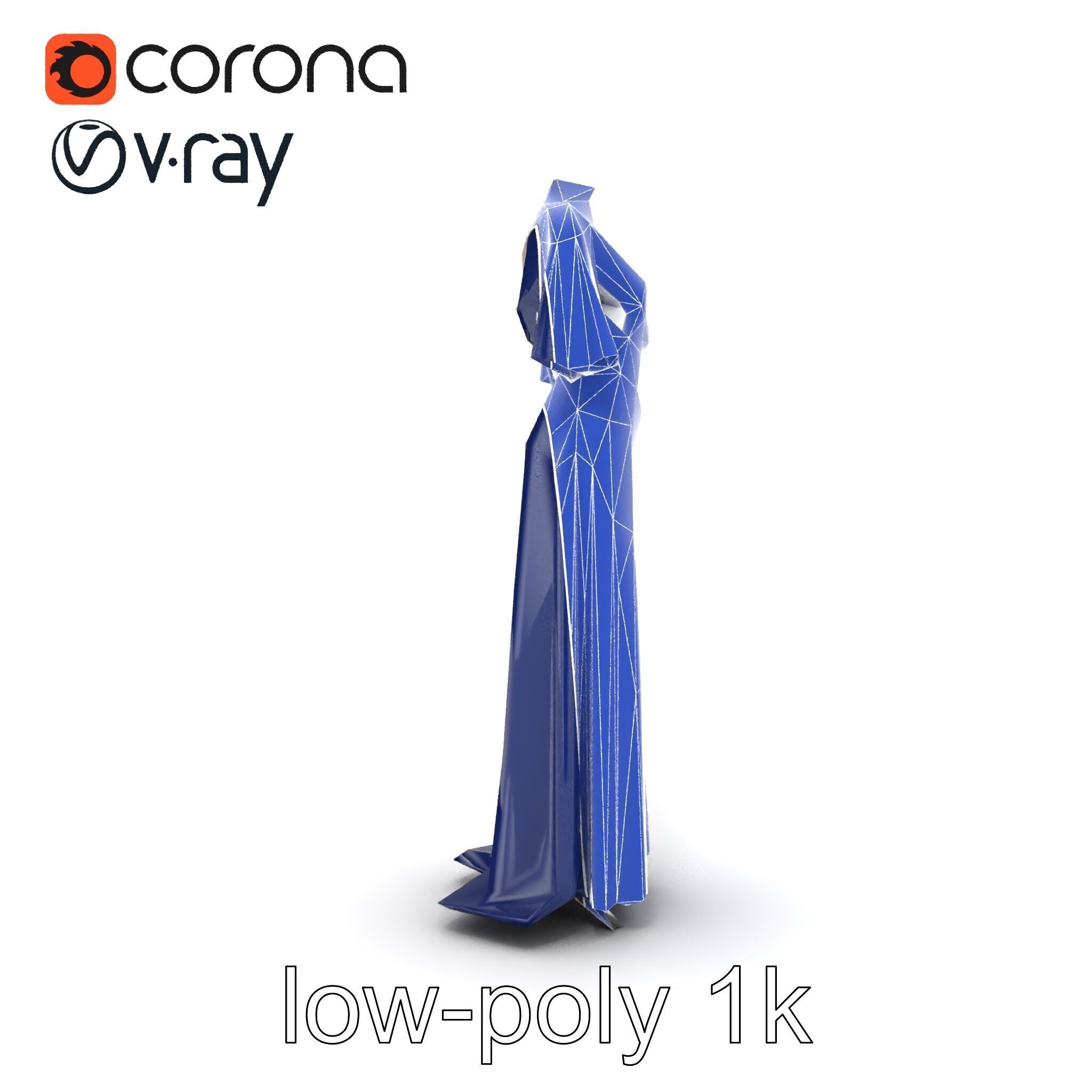 Elegant Evening Gown Mannequin Model Pack Low-poly 3D model_27