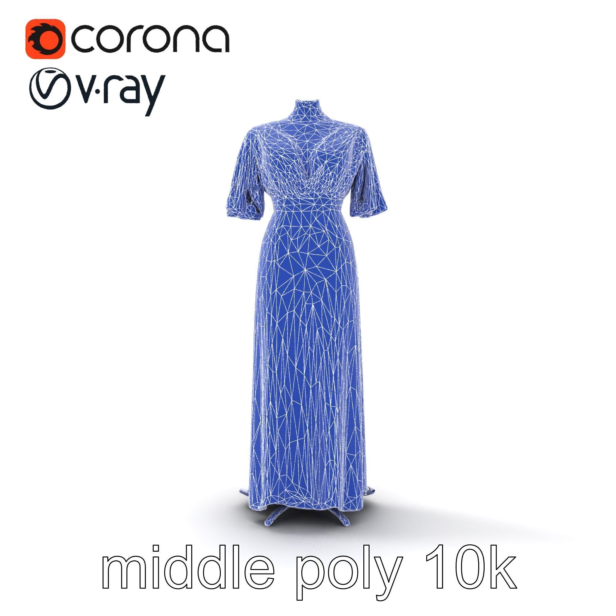 Elegant Evening Gown Mannequin Model Pack Low-poly 3D model_29