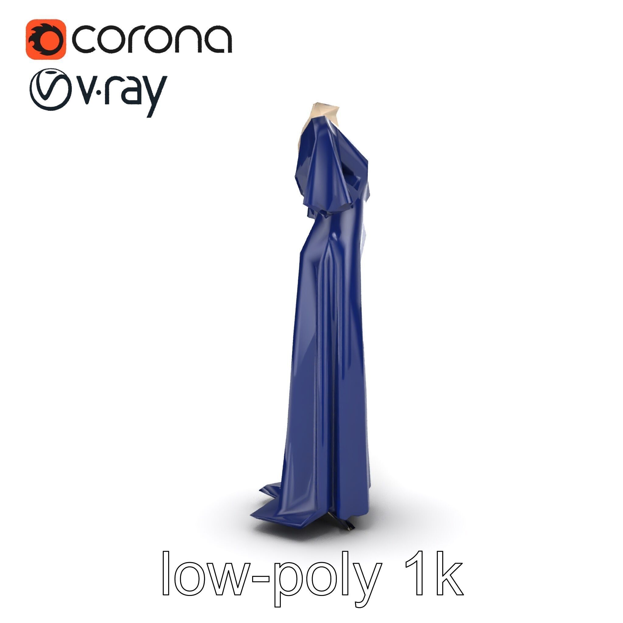 Elegant Evening Gown Mannequin Model Pack Low-poly 3D model_28