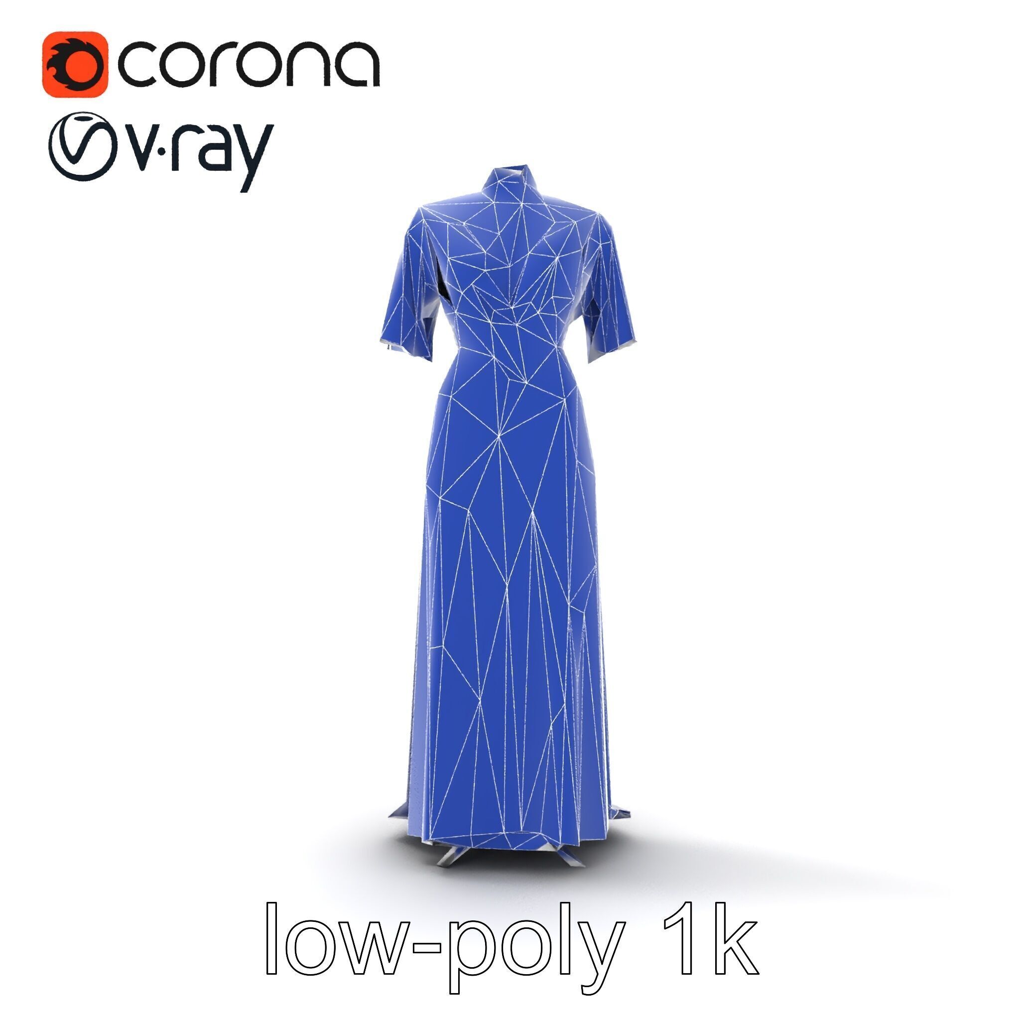 Elegant Evening Gown Mannequin Model Pack Low-poly 3D model_26