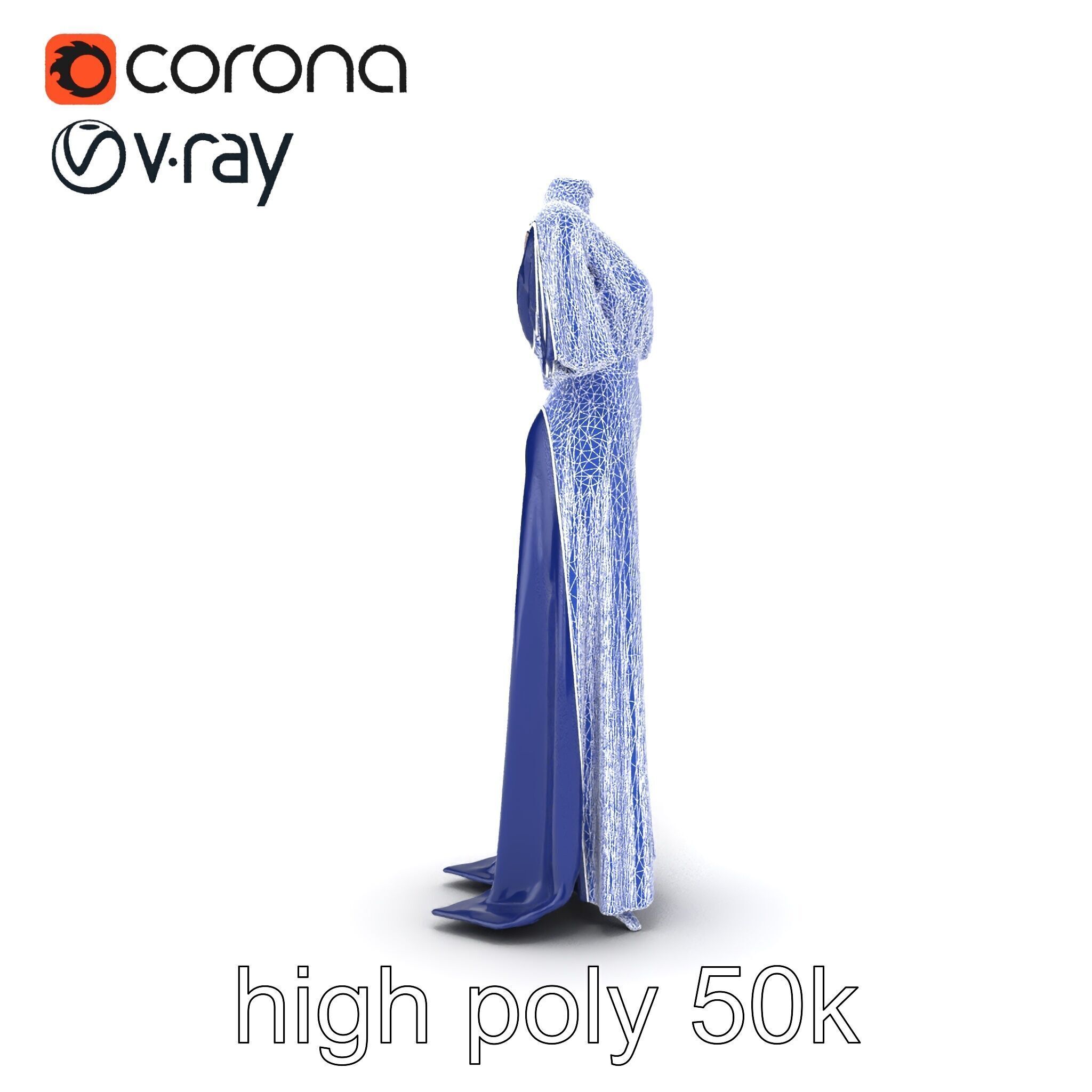 Elegant Evening Gown Mannequin Model Pack Low-poly 3D model_20