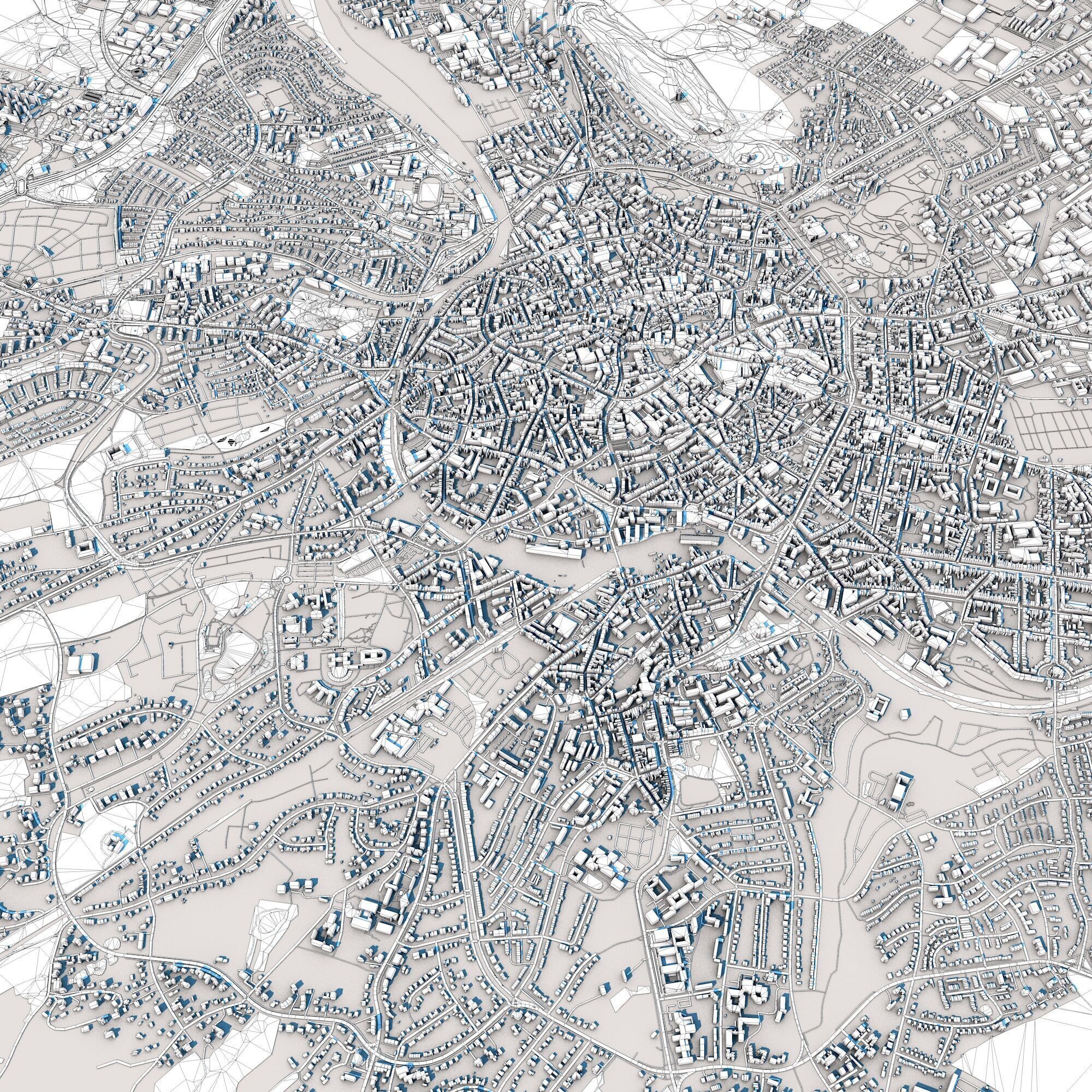 Aachen City Germany 3D model_10