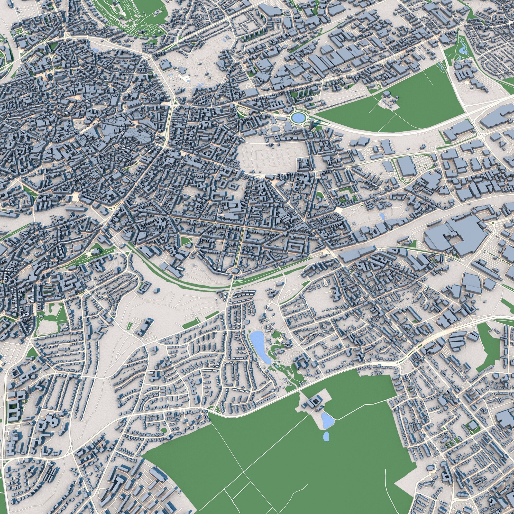 Aachen City Germany 3D model_3