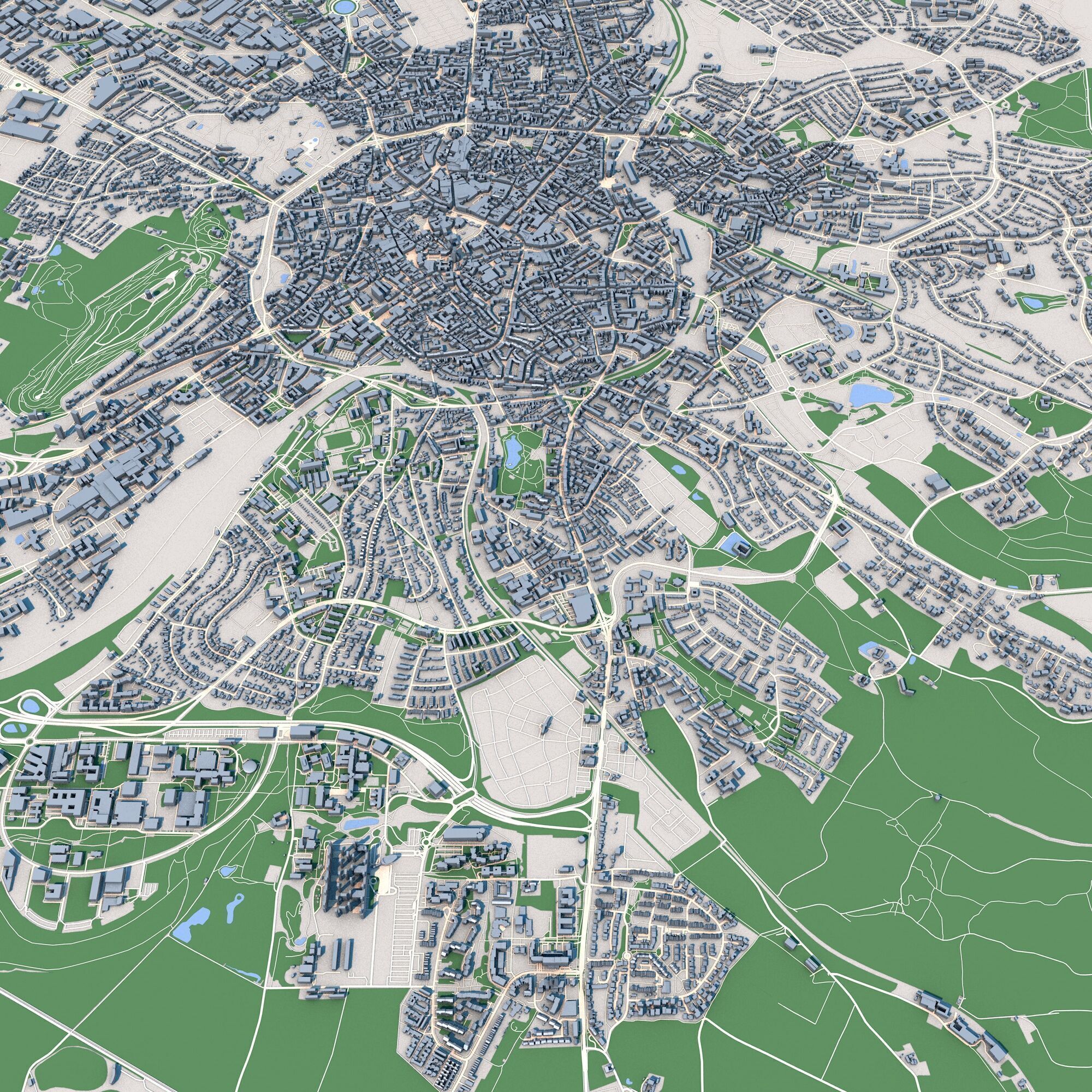Aachen City Germany 3D model_8