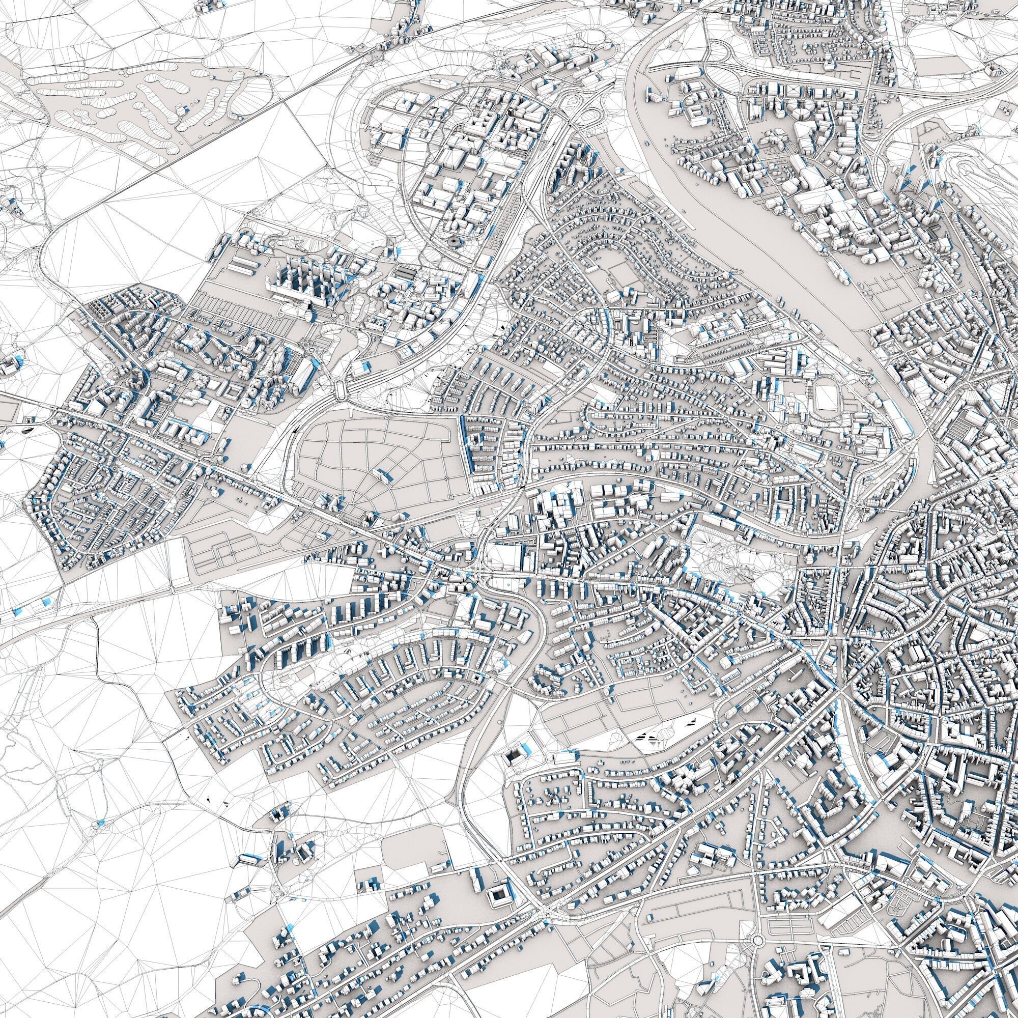 Aachen City Germany 3D model_11