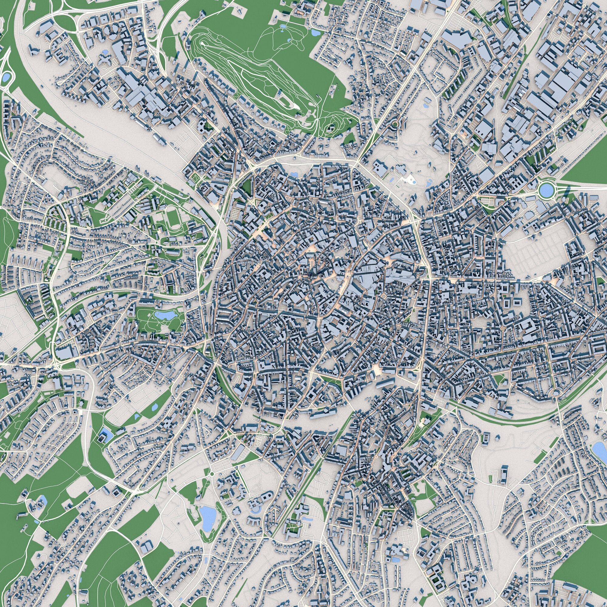 Aachen City Germany 3D model_2