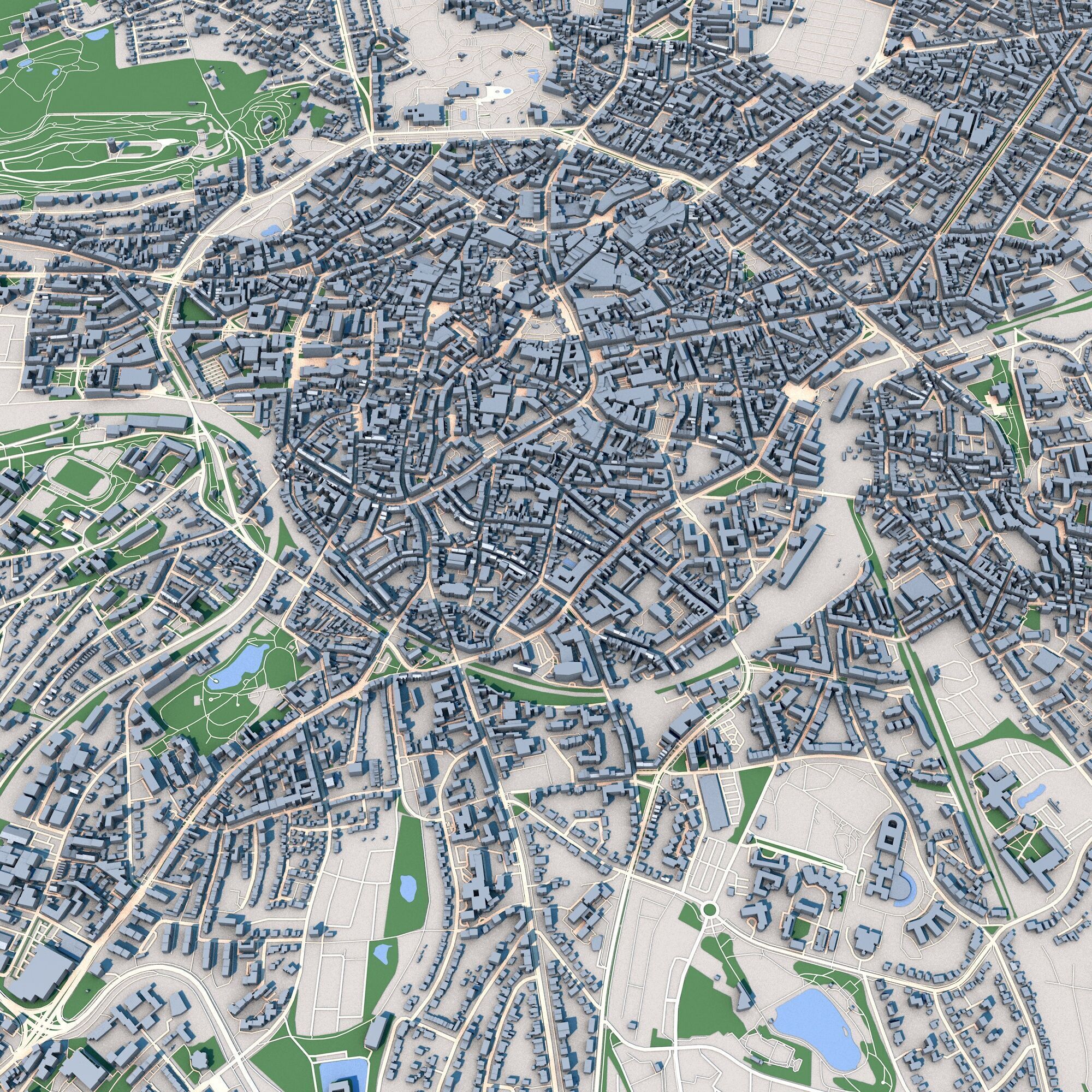 Aachen City Germany 3D model_9