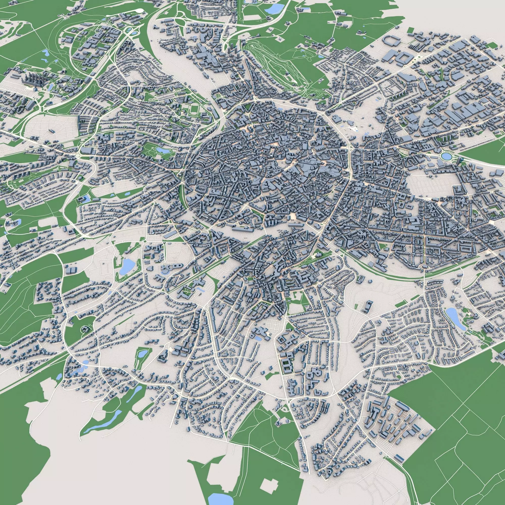 Aachen City Germany 3D model_0
