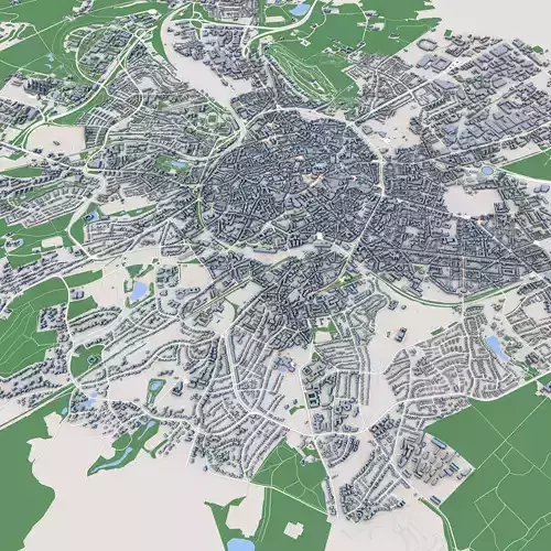 Aachen City Germany 3D model