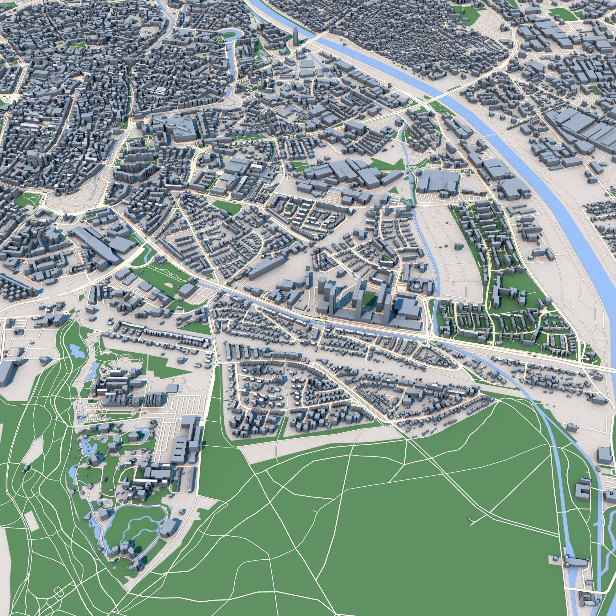 Augsburg City Germany 3D model_3