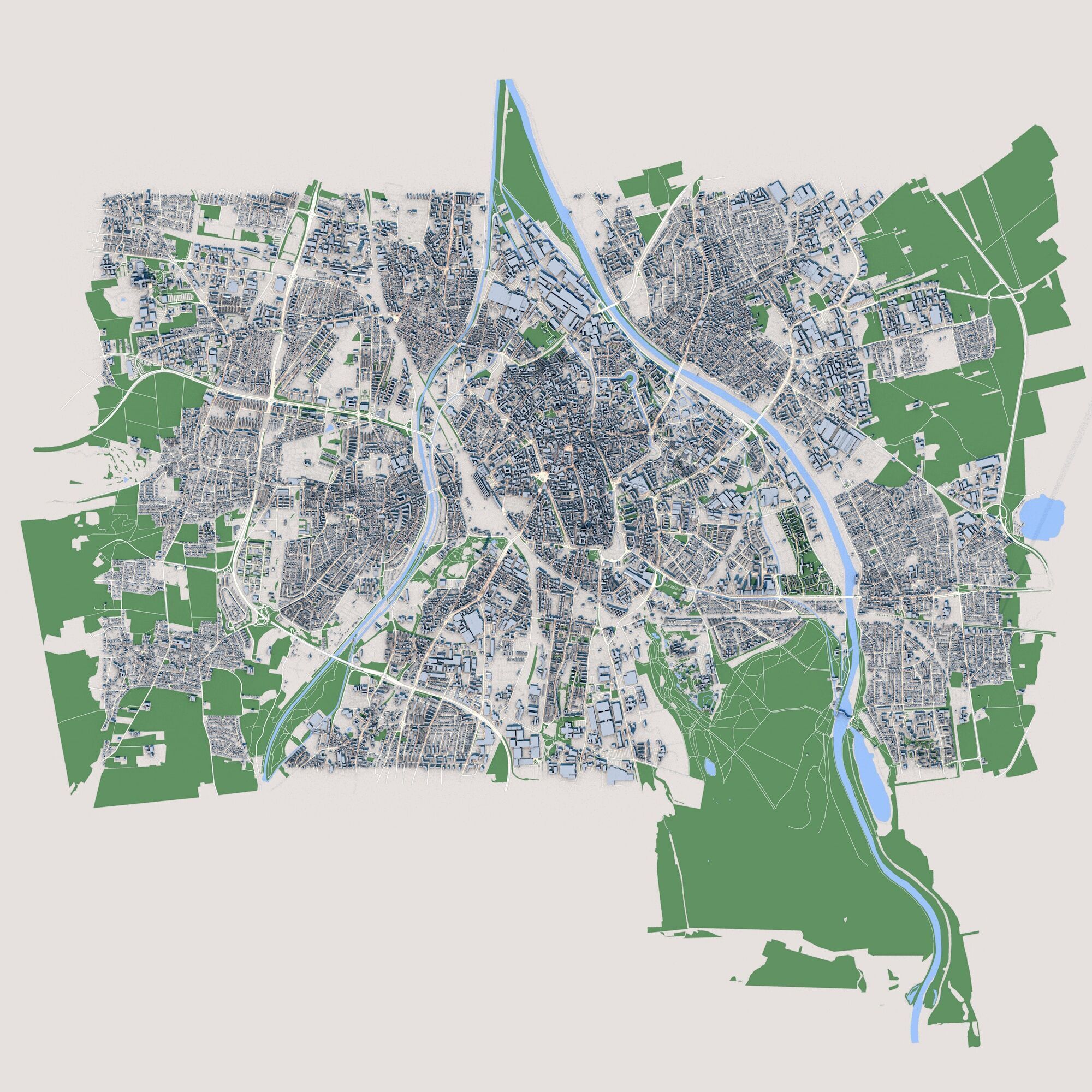 Augsburg City Germany 3D model_1
