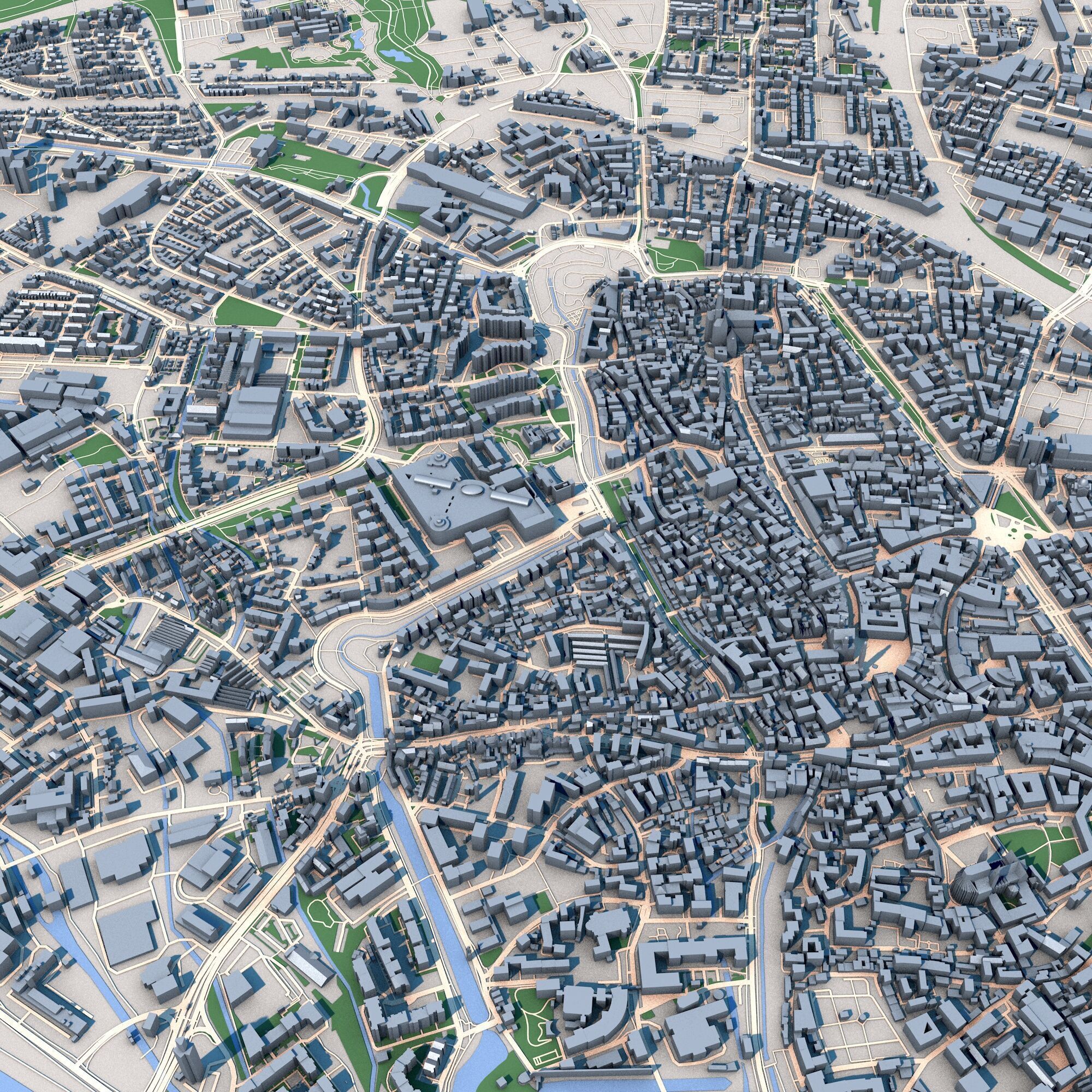 Augsburg City Germany 3D model_8