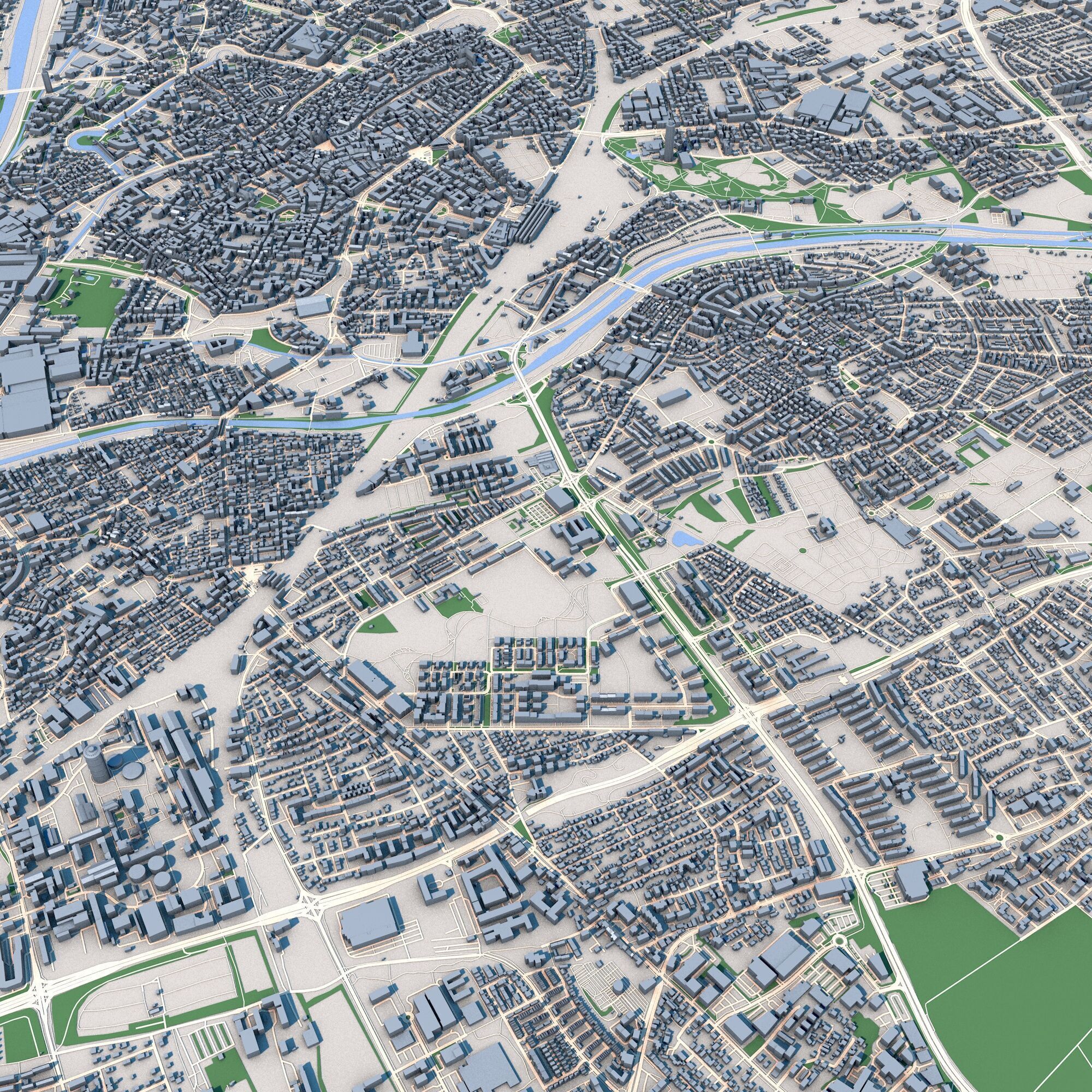 Augsburg City Germany 3D model_9